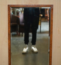 Stunning Antique 19th Century Burr Walnut Mirror with Beveled Glass Edges