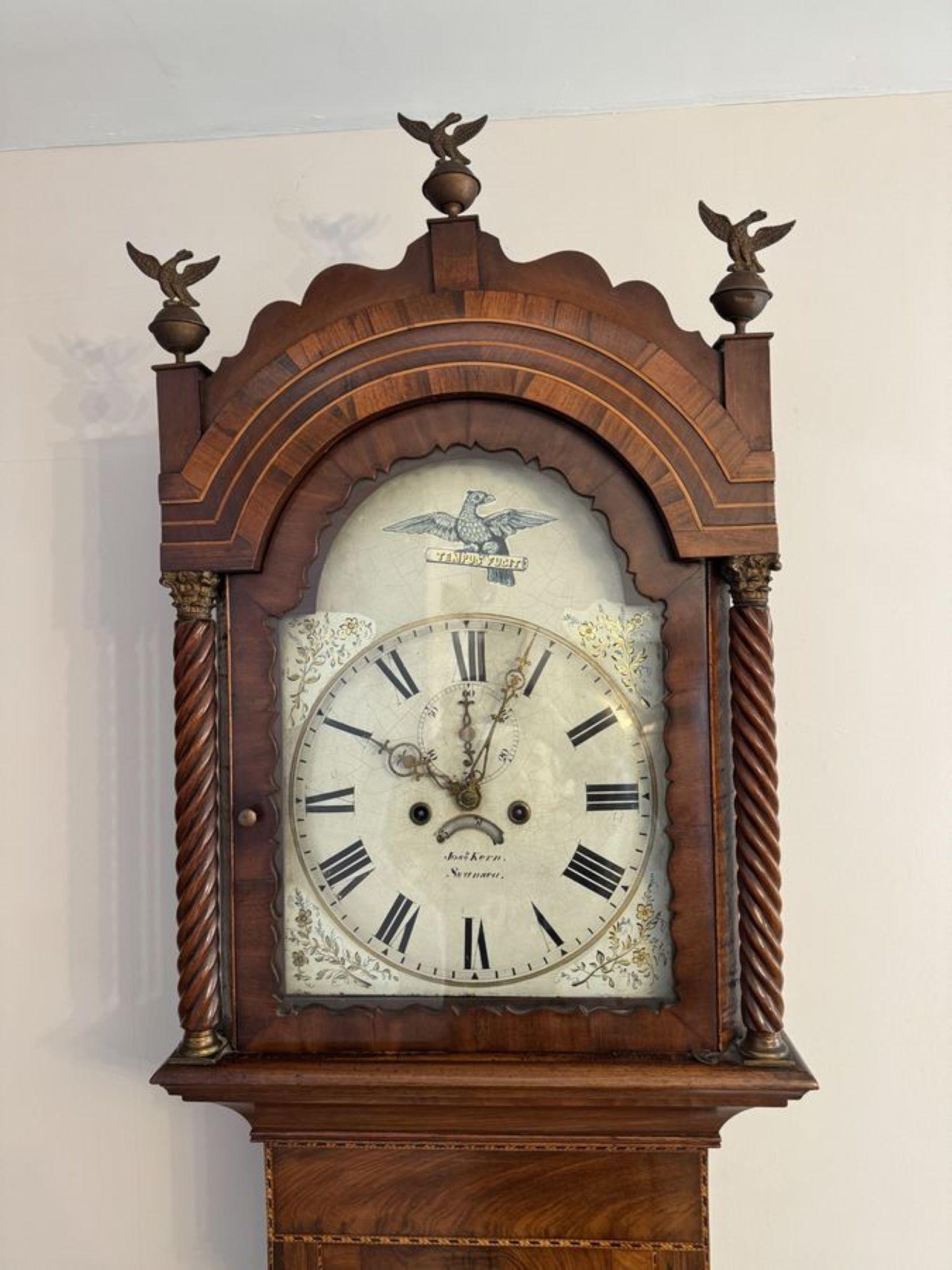 Stunning antique 19th Century quality mahogany 8 day longcase clock For Sale 1