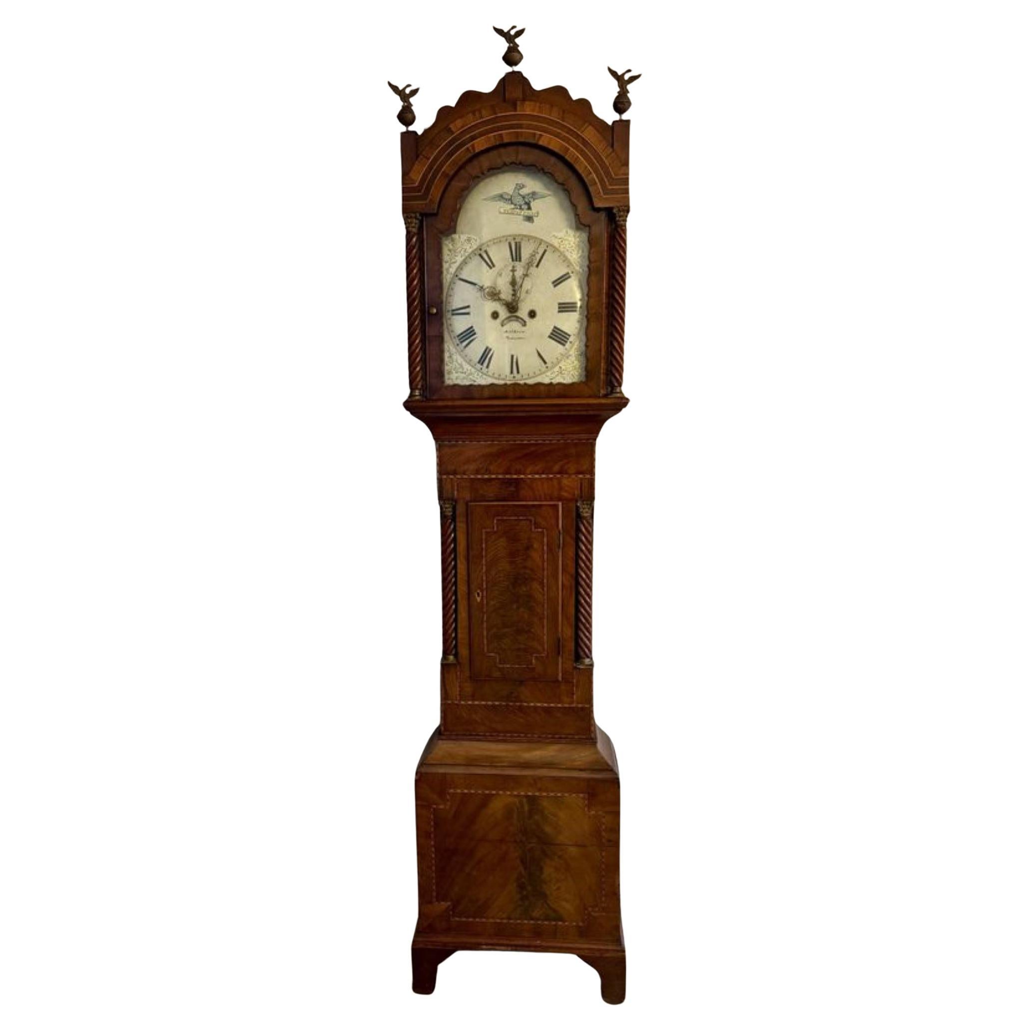 Stunning antique 19th Century quality mahogany 8 day longcase clock