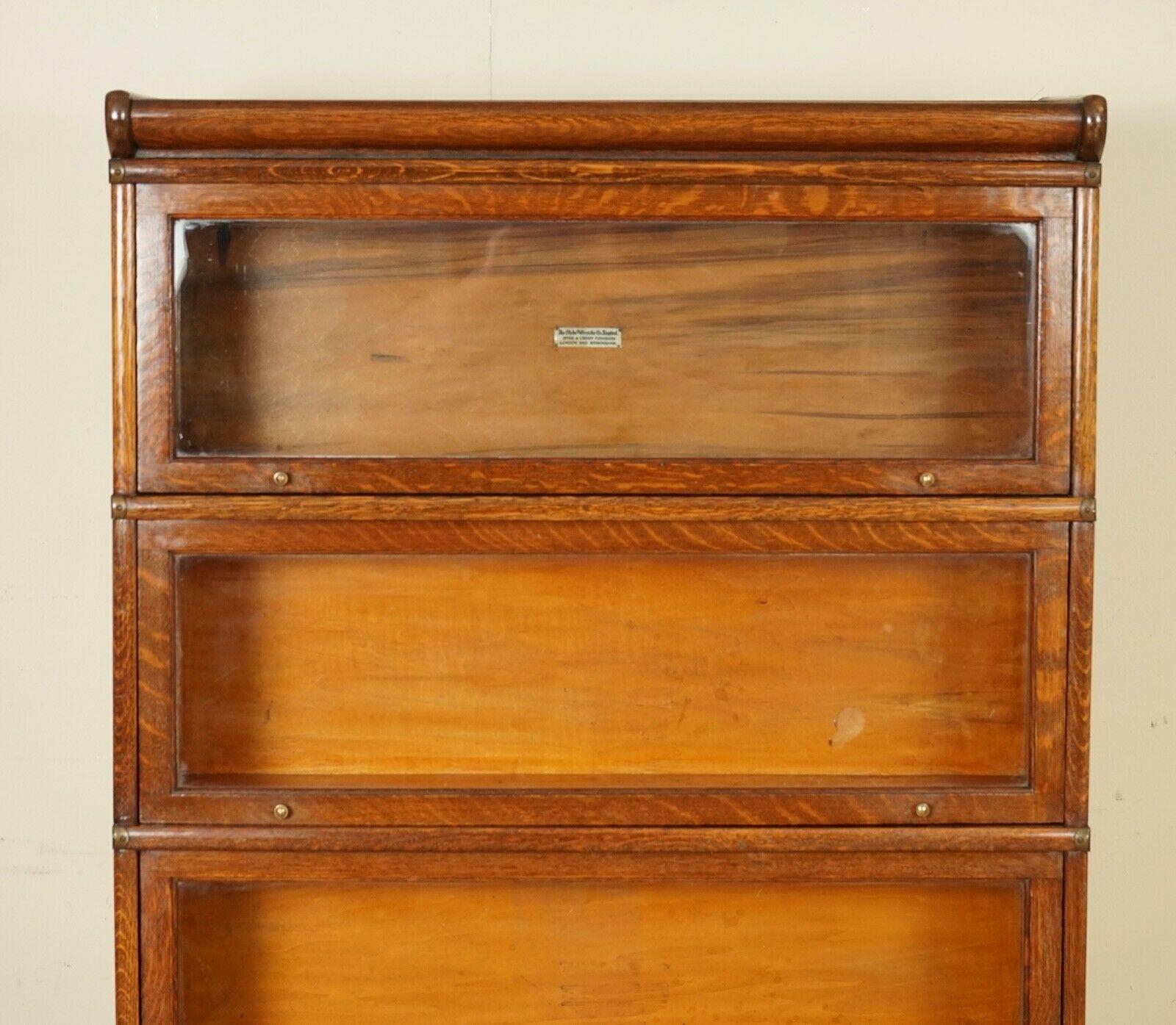 Stunning Antique 4 Section Oak Globe Wernicke Barristers Bookcase C.1920 '1/2' 4