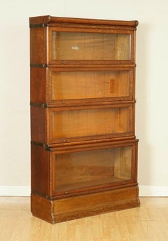 Stunning Antique 4 Section Oak Globe Wernicke Barristers Bookcase C.1920 '1/2'