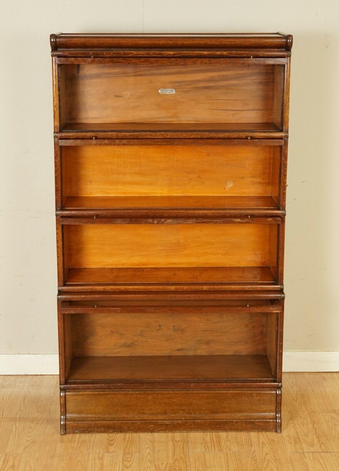 20th Century Stunning Antique 4 Section Oak Globe Wernicke Barristers Bookcase C.1920 '1/2'