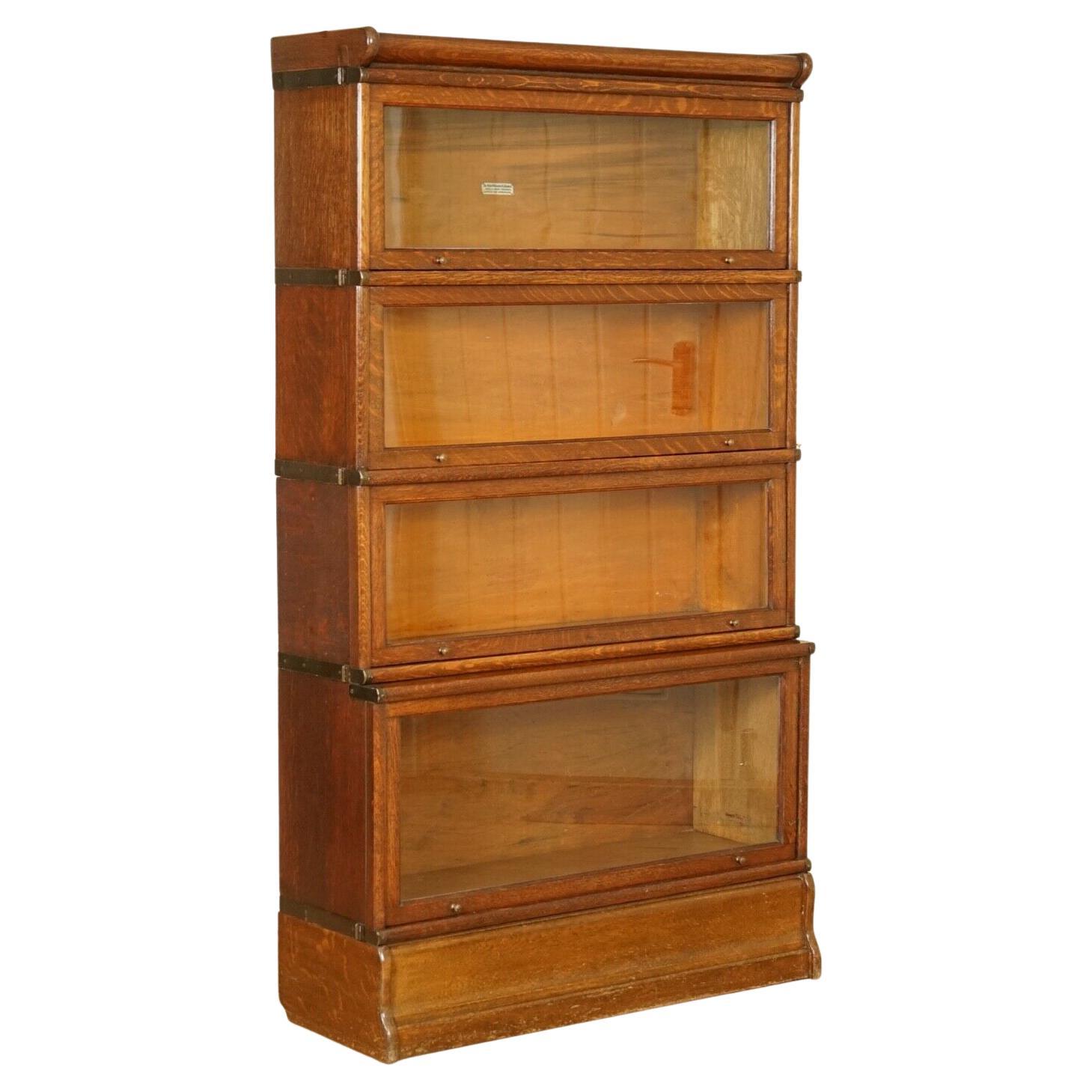 Stunning Antique 4 Section Oak Globe Wernicke Barristers Bookcase C.1920 '1/2'