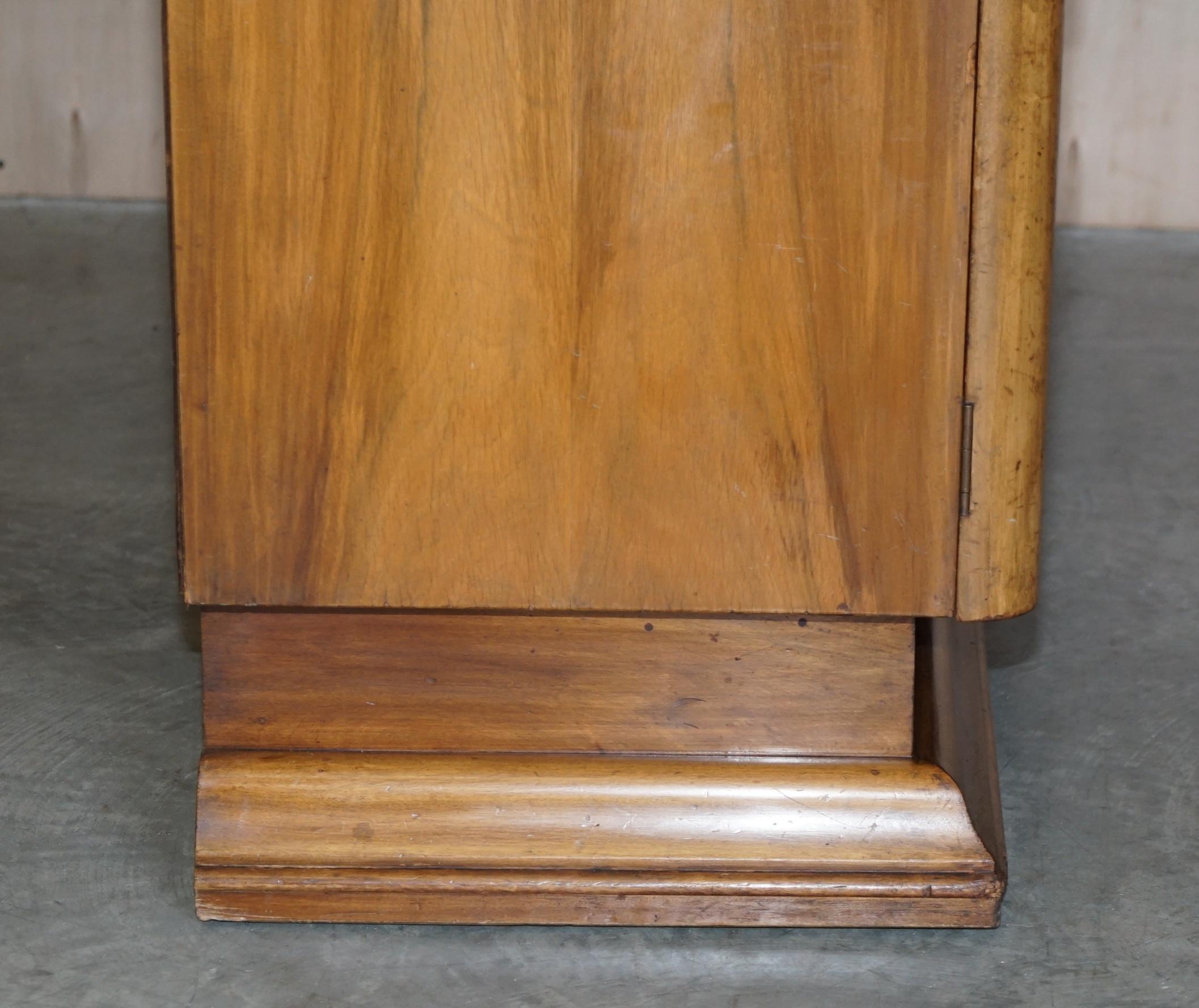 Stunning Antique Art Deco Burr Walnut Sideboard with Drawers Drinks Cabinet For Sale 10