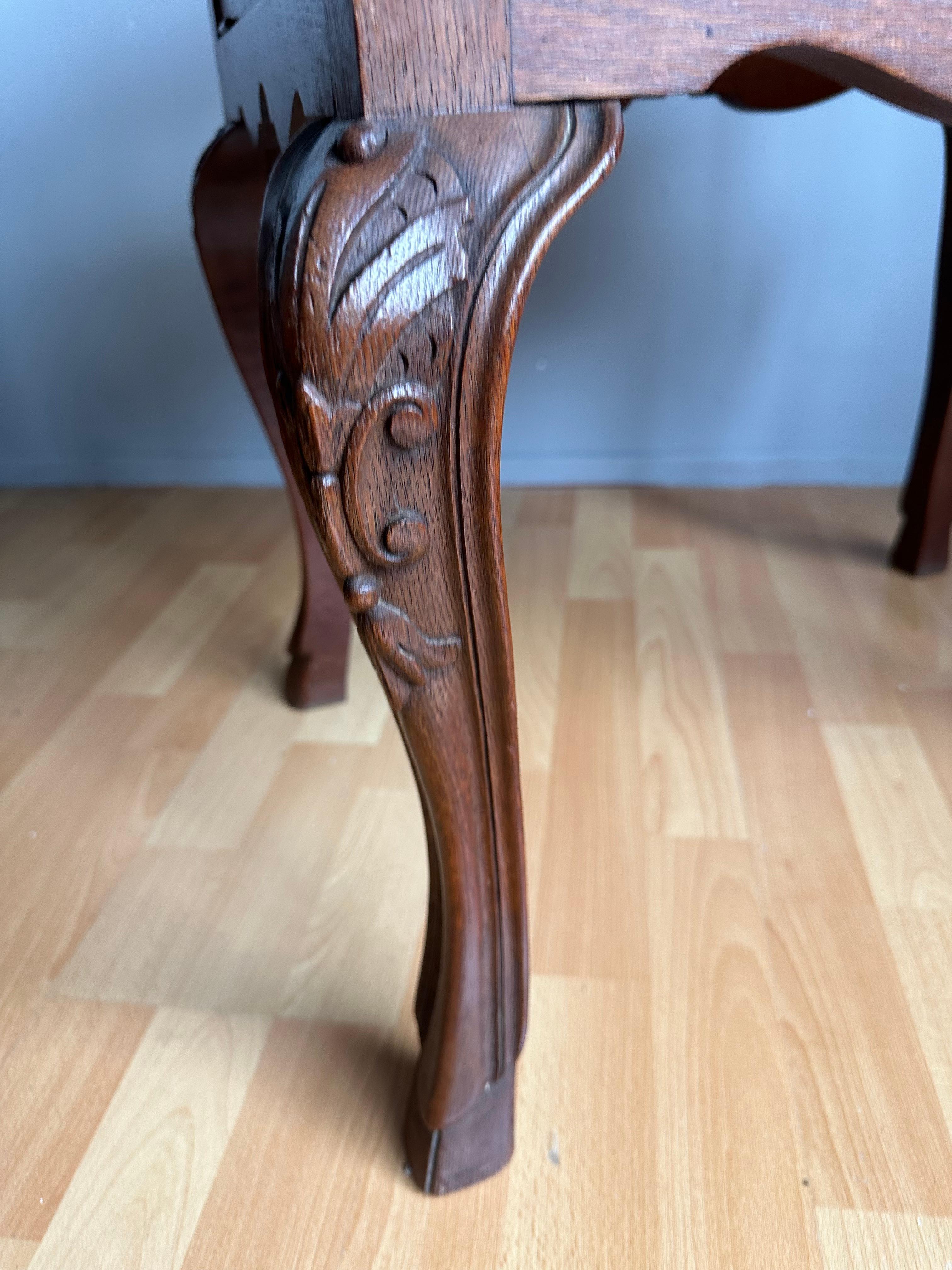 Stunning Antique Arts & Crafts Era Carved Oak Folding Display / Drinks Cabinet  For Sale 4