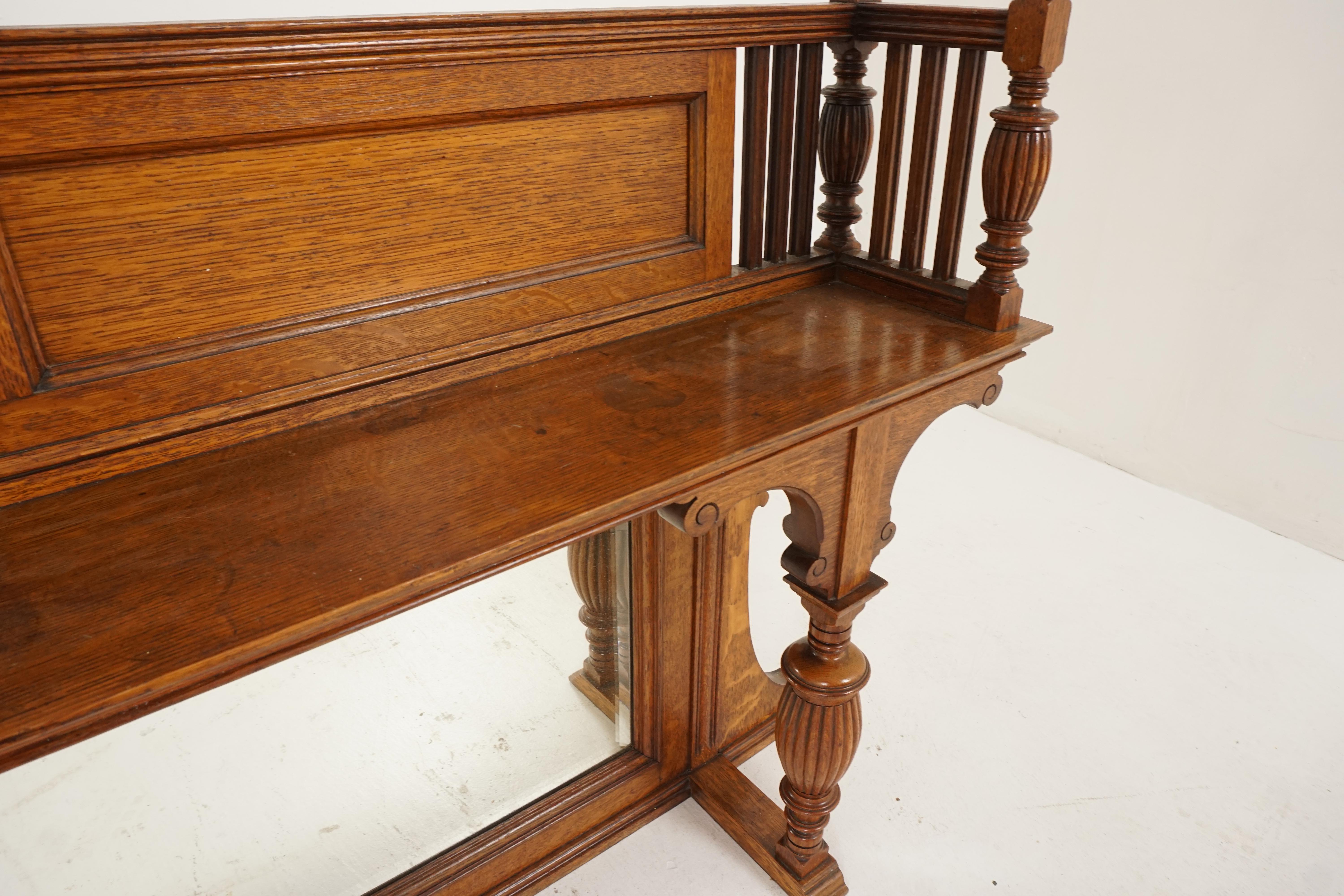 Stunning Antique Arts & Crafts Oak Overmantel, Scotland 1900, B2156a In Good Condition In Vancouver, BC