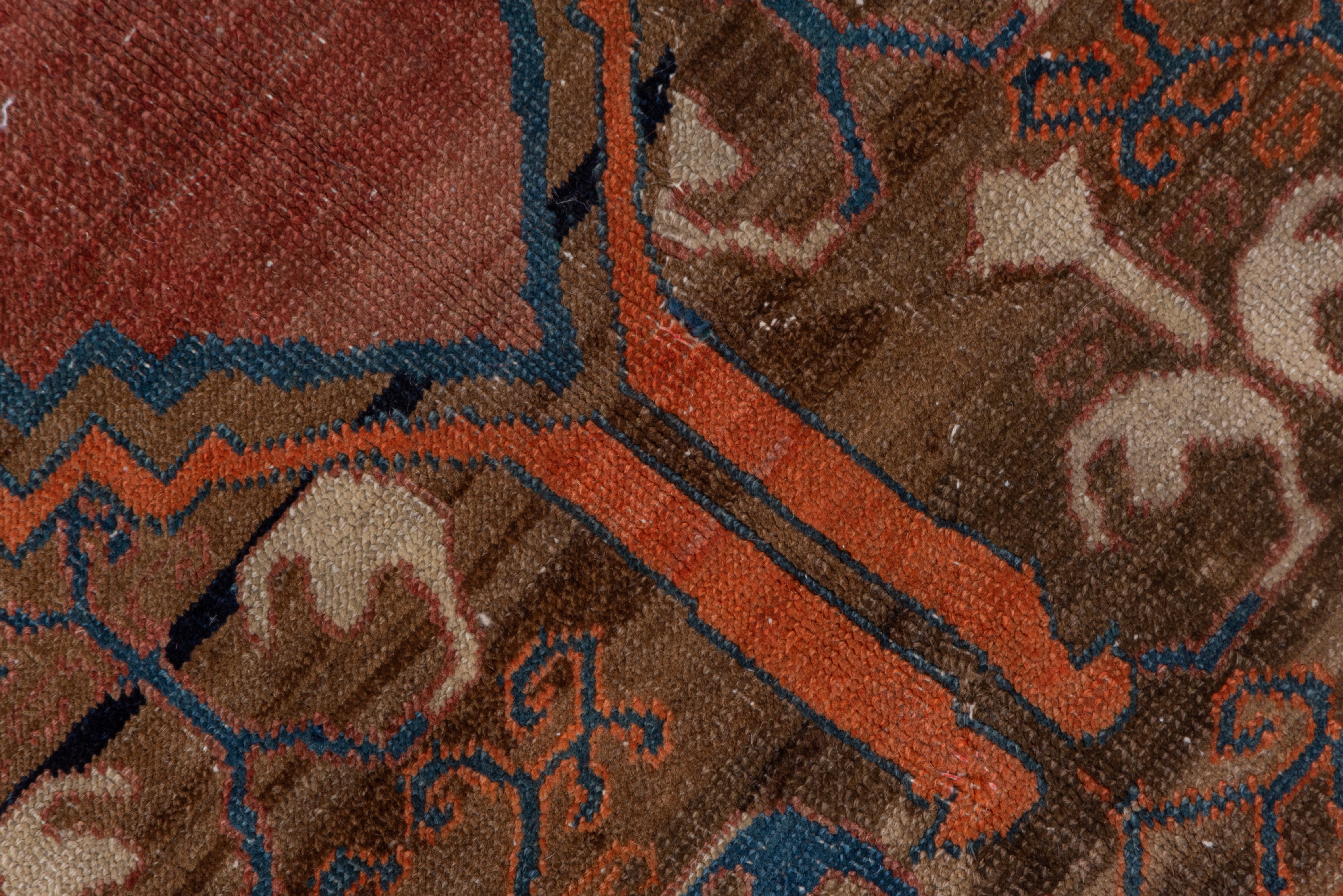 Late 19th Century Fine Antique Bakhshayesh Carpet, Rust, Brown, Blue and Pink Tones For Sale
