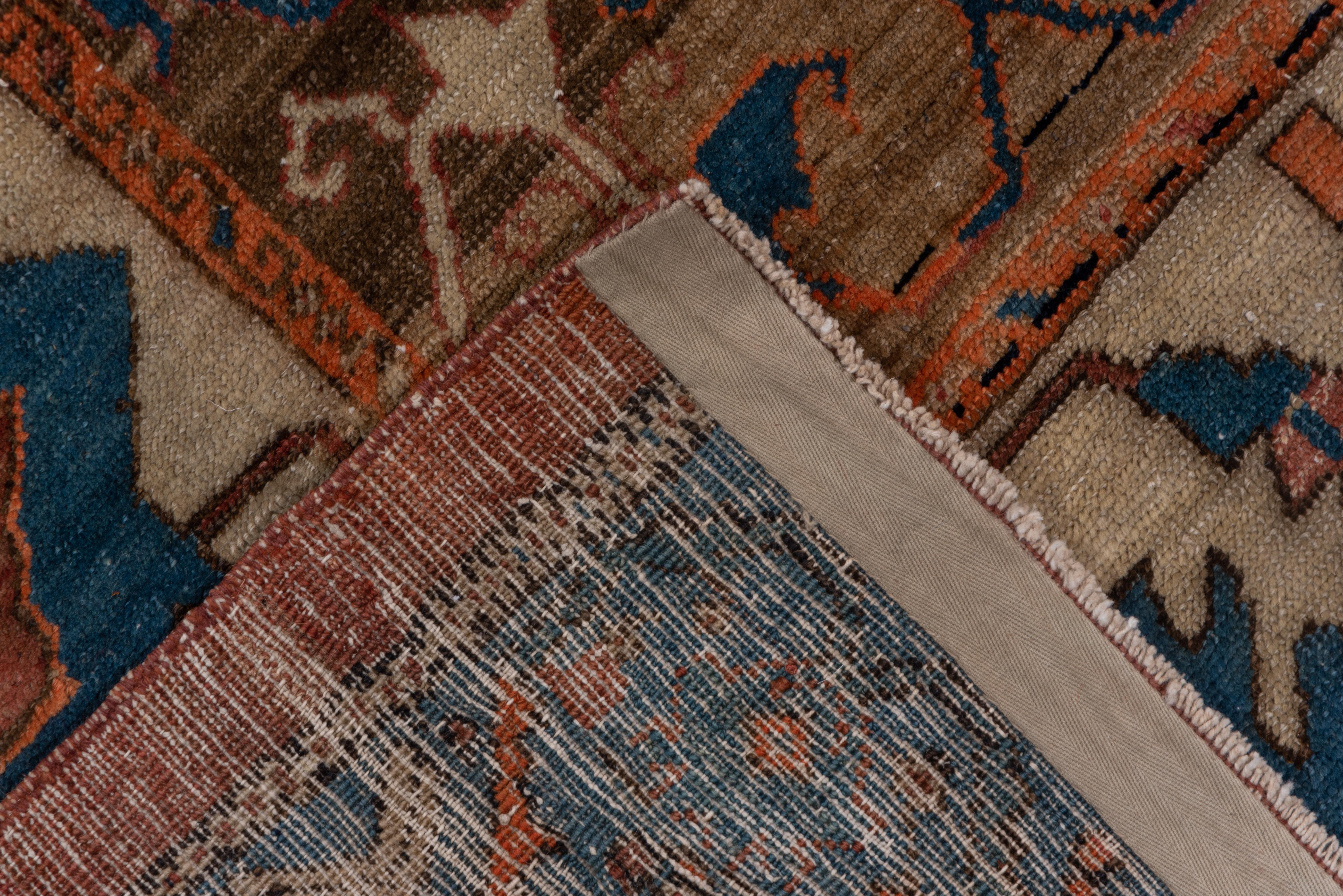 Fine Antique Bakhshayesh Carpet, Rust, Brown, Blue and Pink Tones For Sale 1