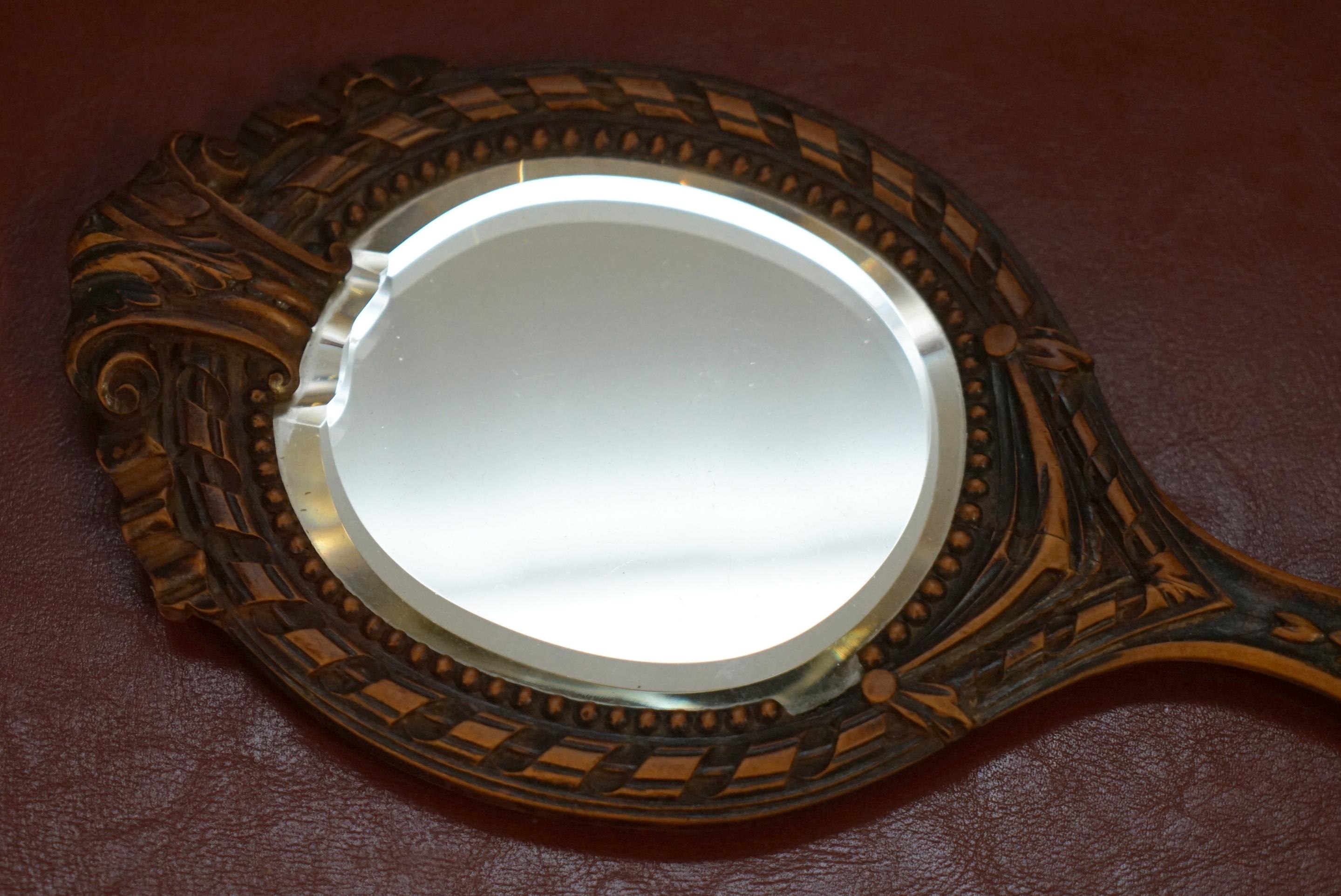 hand mirror wood