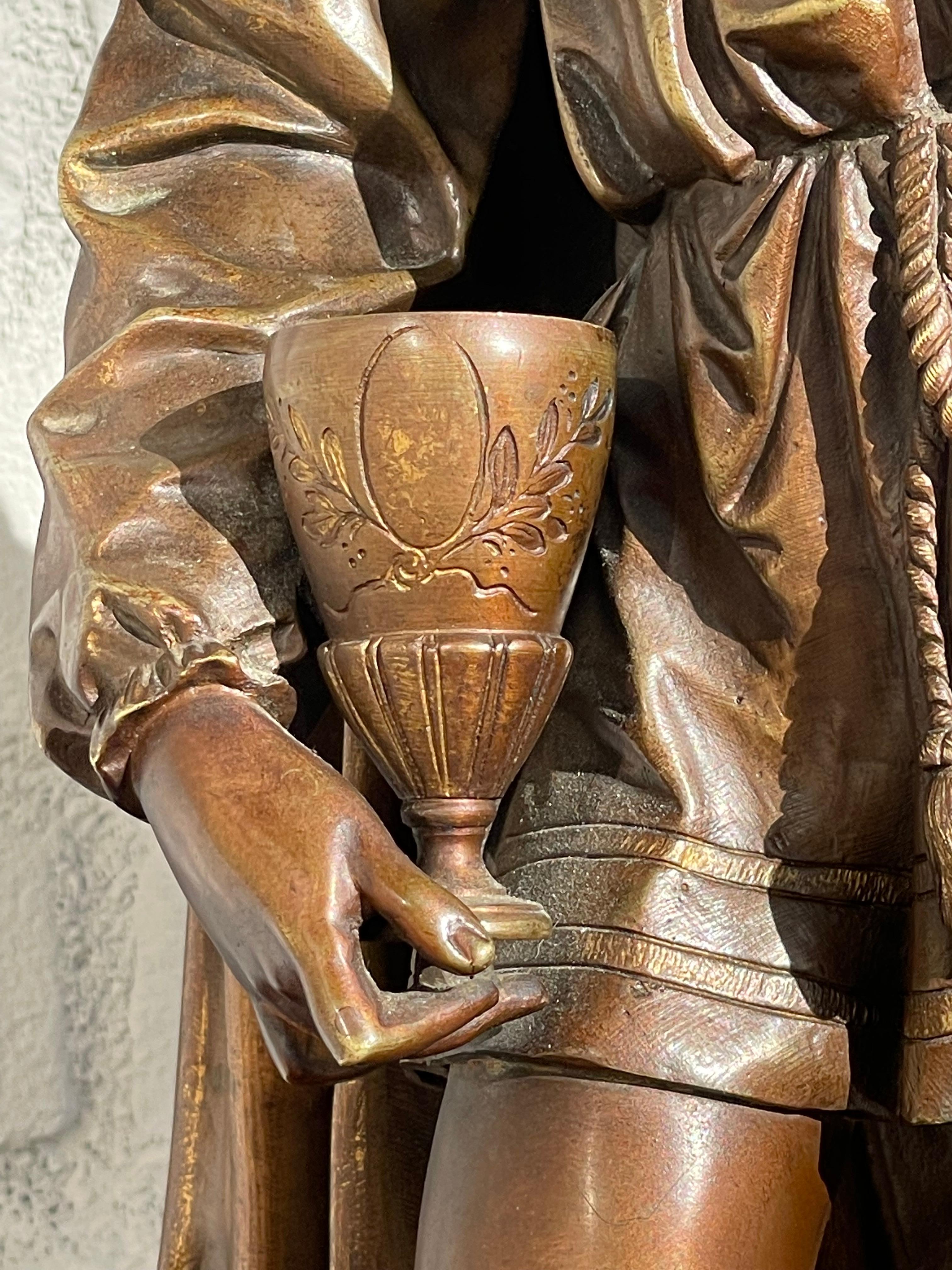 Atemberaubende antike Bronzeskulptur / Statue eines gut gekleideten venezianischen Kaufmanns aus Bronze im Angebot 4