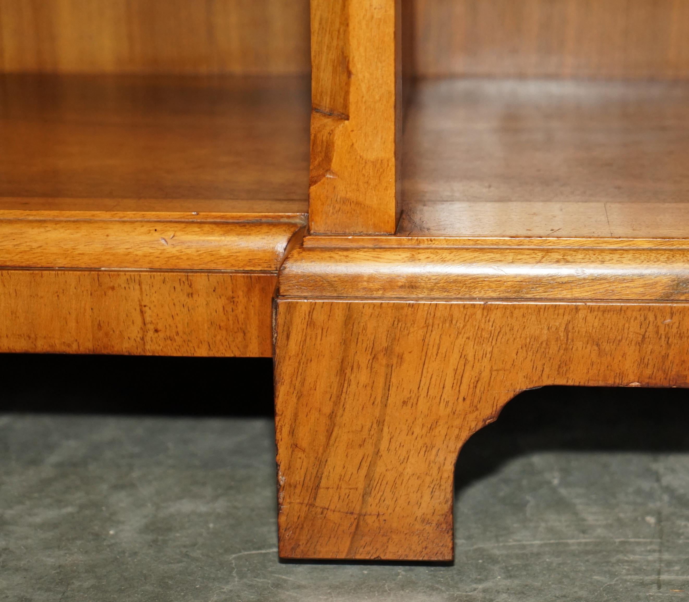 Stunning Antique Burr Walnut Dwarf Open Library Breakfront Bookcase Sideboard 3