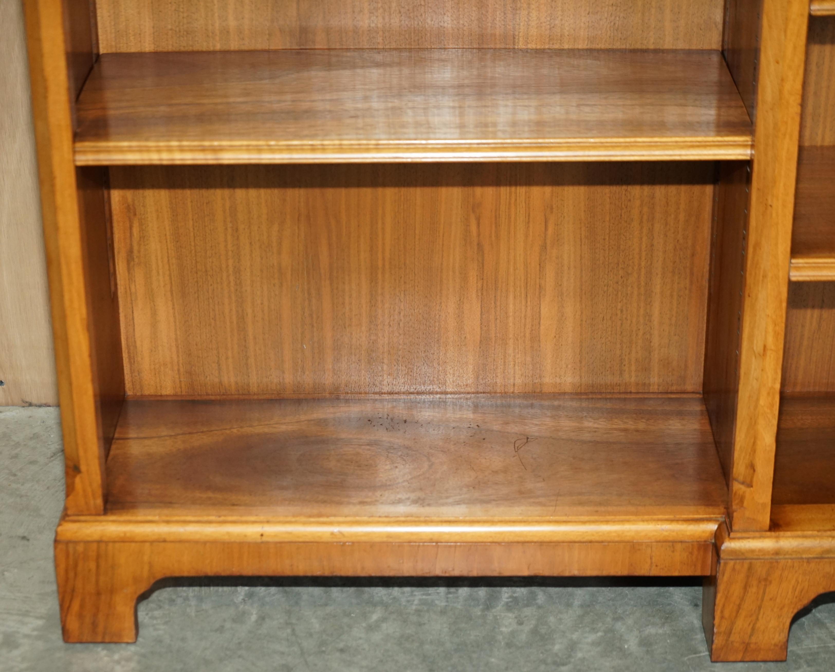 Stunning Antique Burr Walnut Dwarf Open Library Breakfront Bookcase Sideboard 5