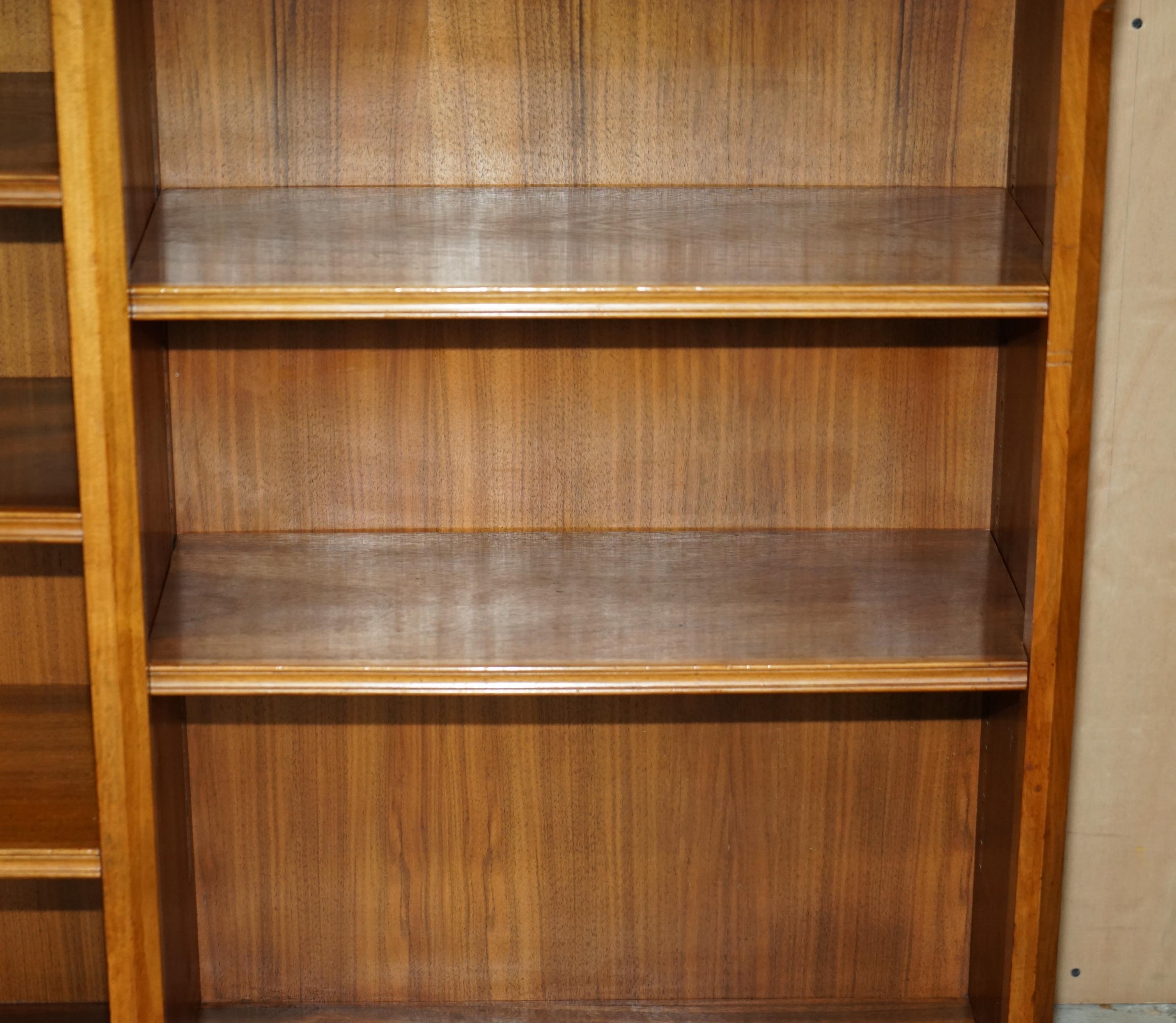 Stunning Antique Burr Walnut Dwarf Open Library Breakfront Bookcase Sideboard 8
