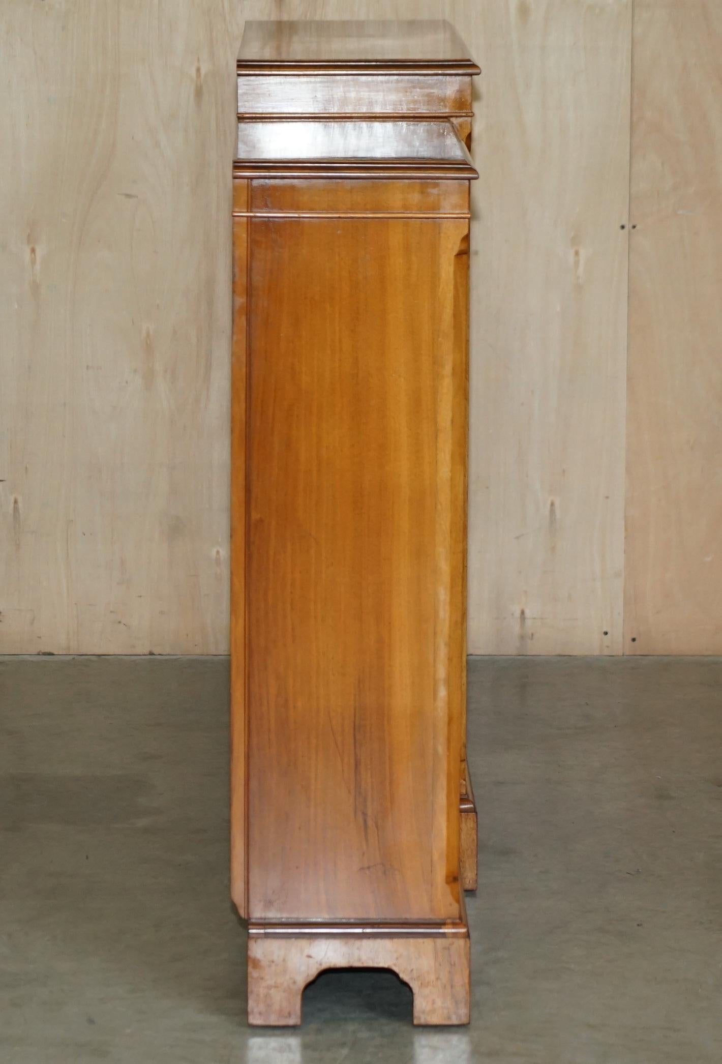 Stunning Antique Burr Walnut Dwarf Open Library Breakfront Bookcase Sideboard 8
