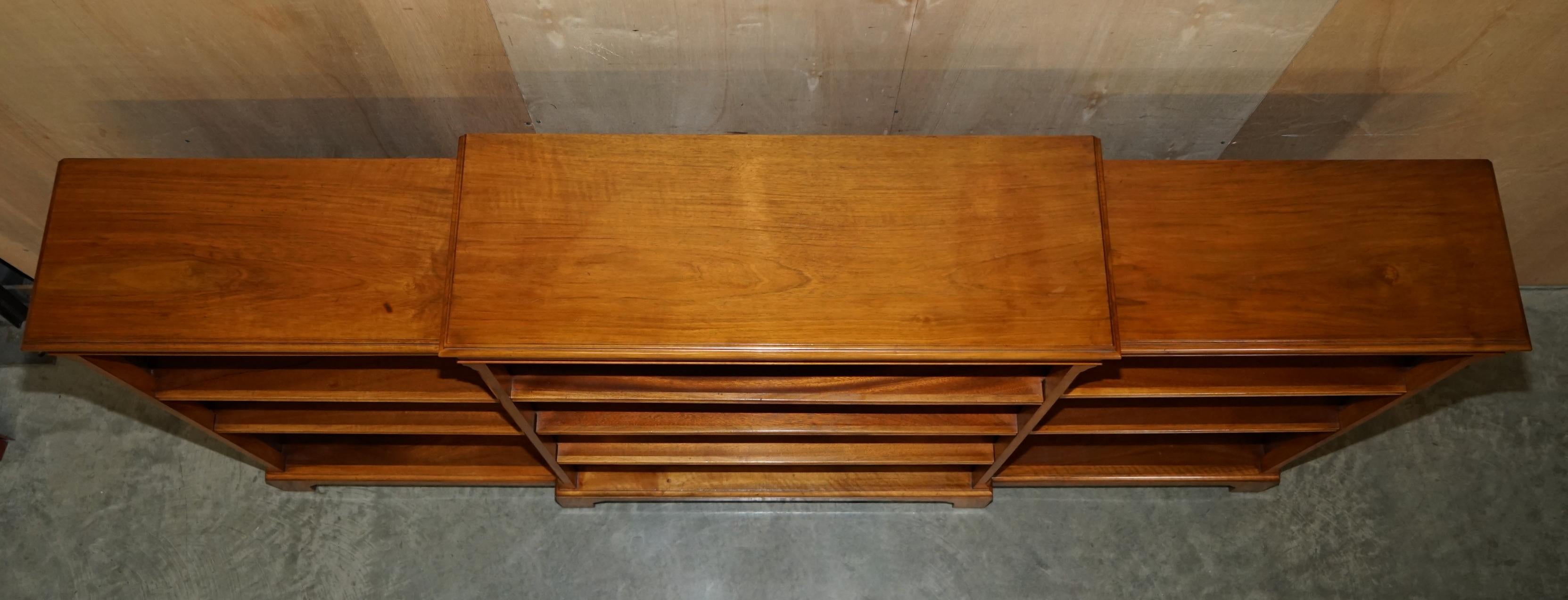 Stunning Antique Burr Walnut Dwarf Open Library Breakfront Bookcase Sideboard 11