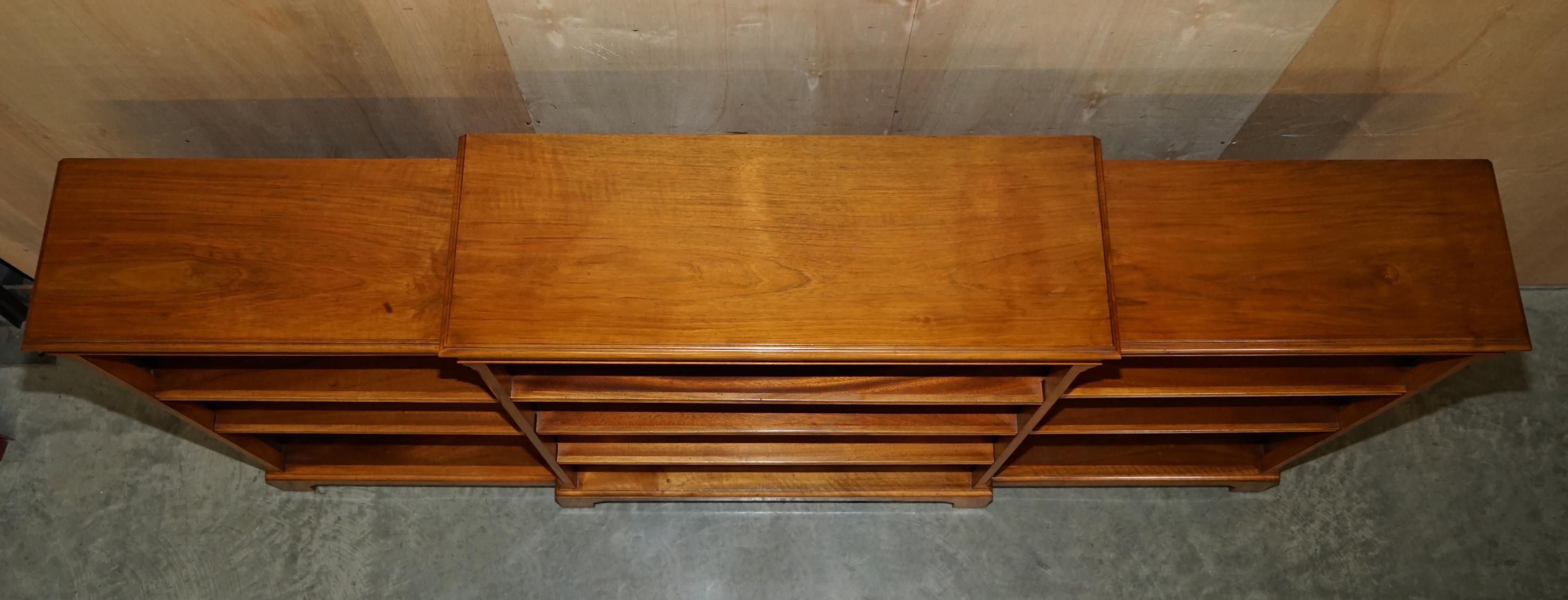 Stunning Antique Burr Walnut Dwarf Open Library Breakfront Bookcase Sideboard 12