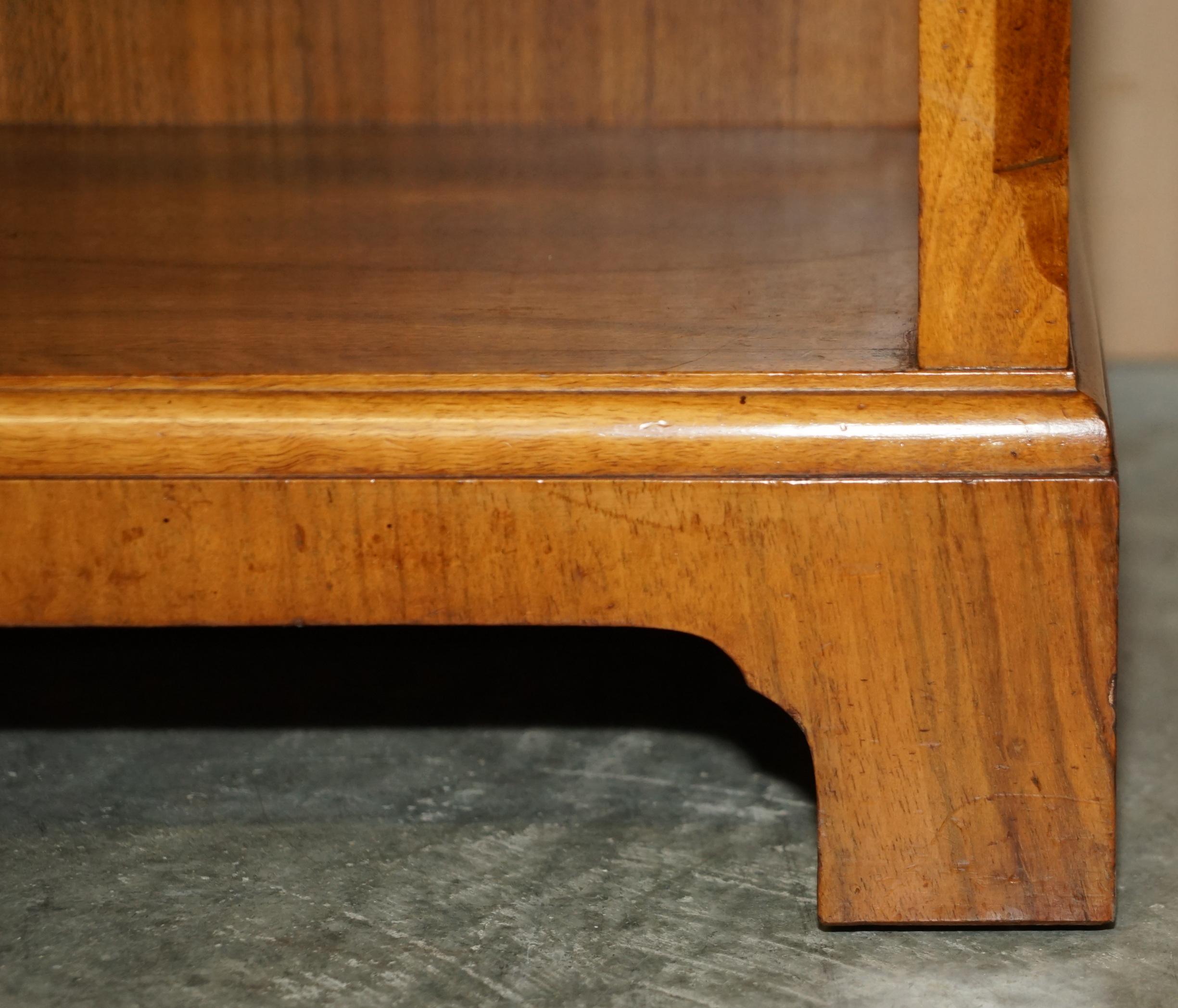 Stunning Antique Burr Walnut Dwarf Open Library Breakfront Bookcase Sideboard 1