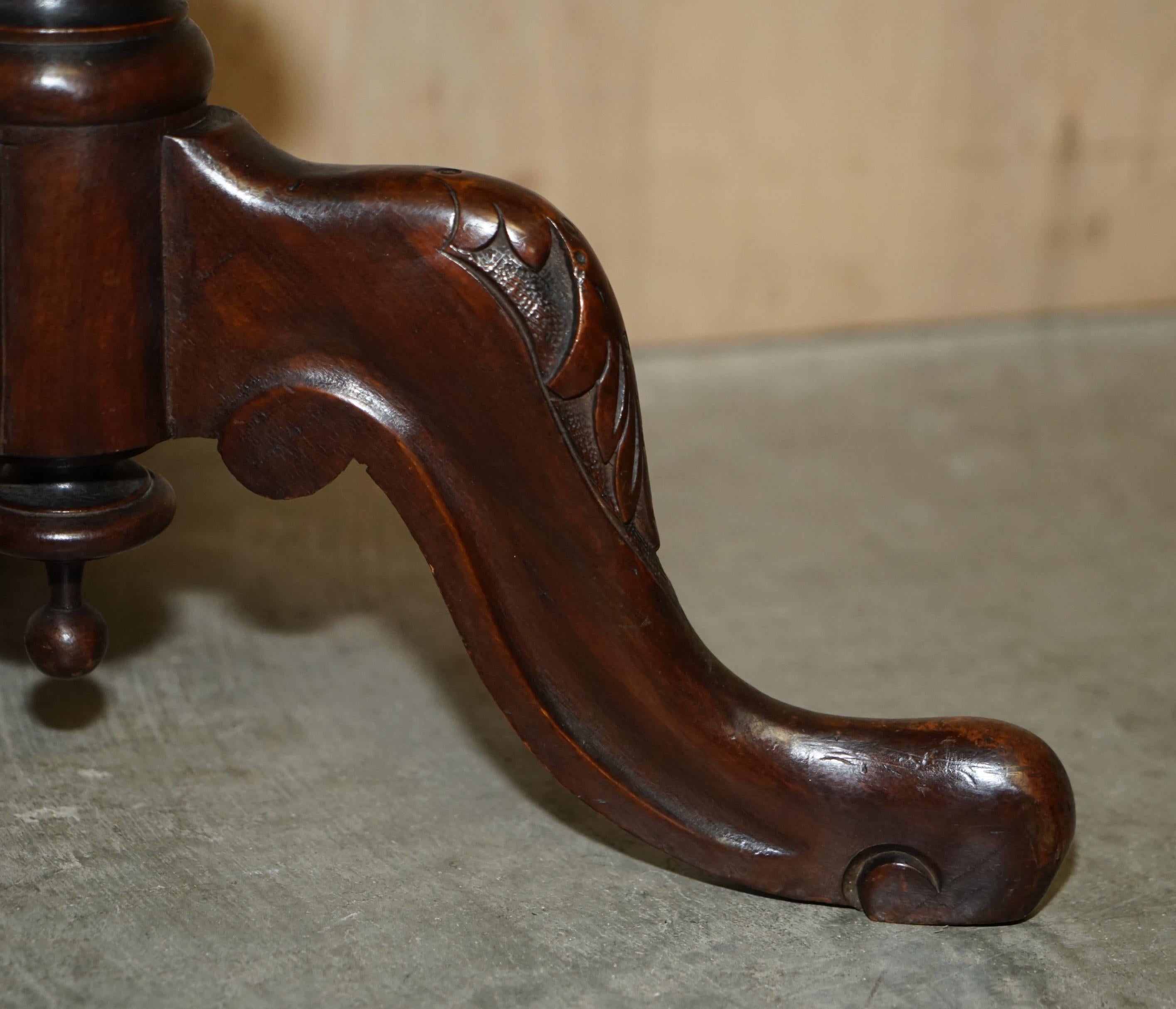 Stunning Antique Burr Walnut Folding Chess Board Table Staunton Chess Pieces Set 4