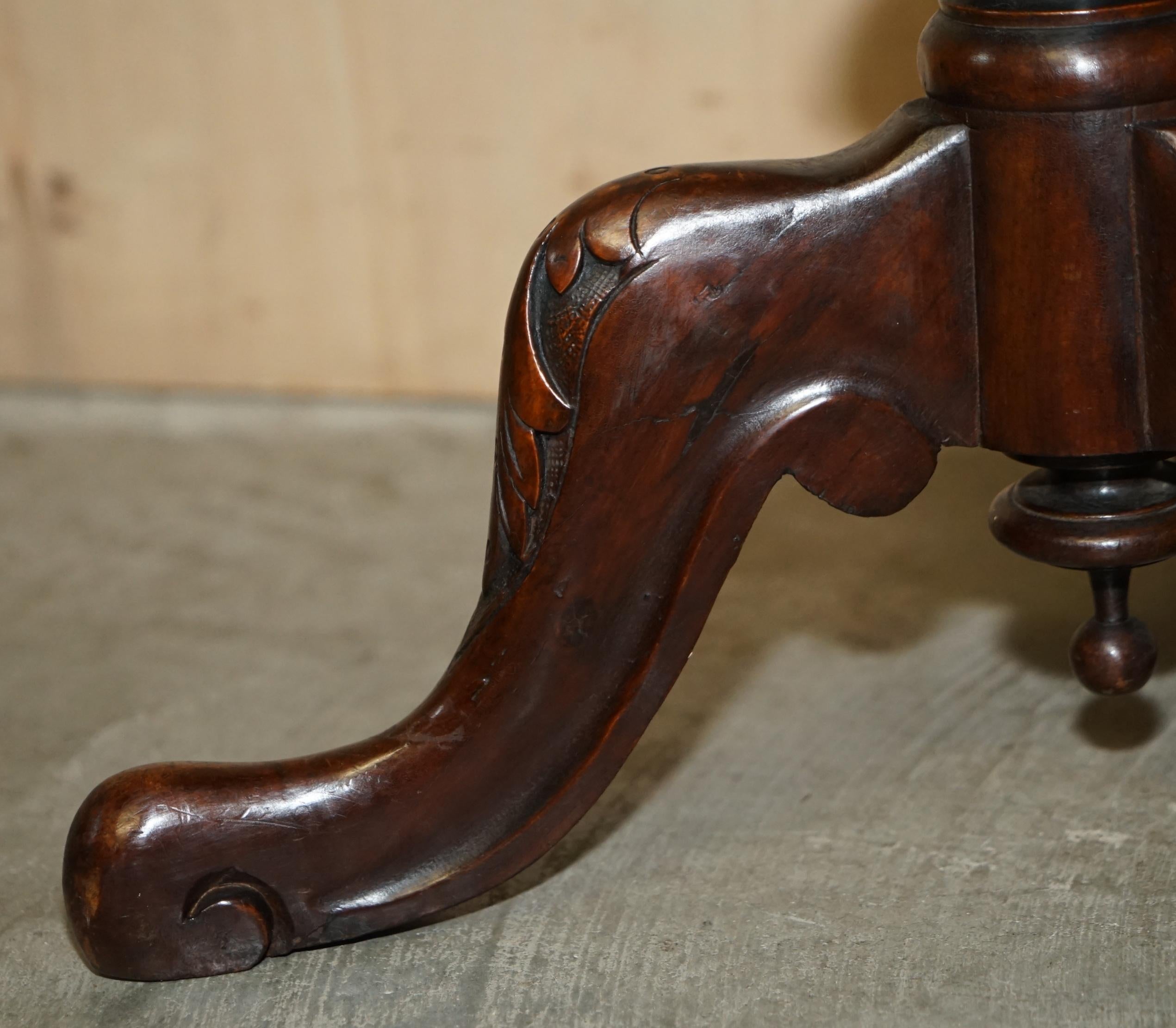 Stunning Antique Burr Walnut Folding Chess Board Table Staunton Chess Pieces Set 5