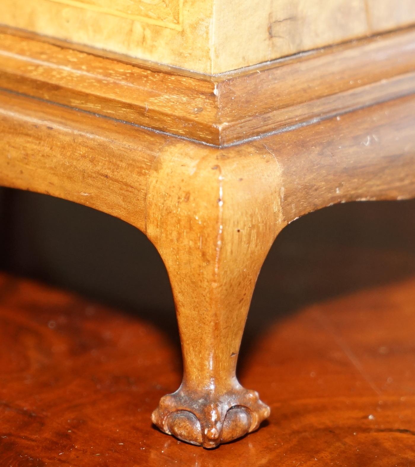 19th Century Stunning Antique Burr Walnut Mappin & Webb Mantle Clock with Claw and Ball Feet