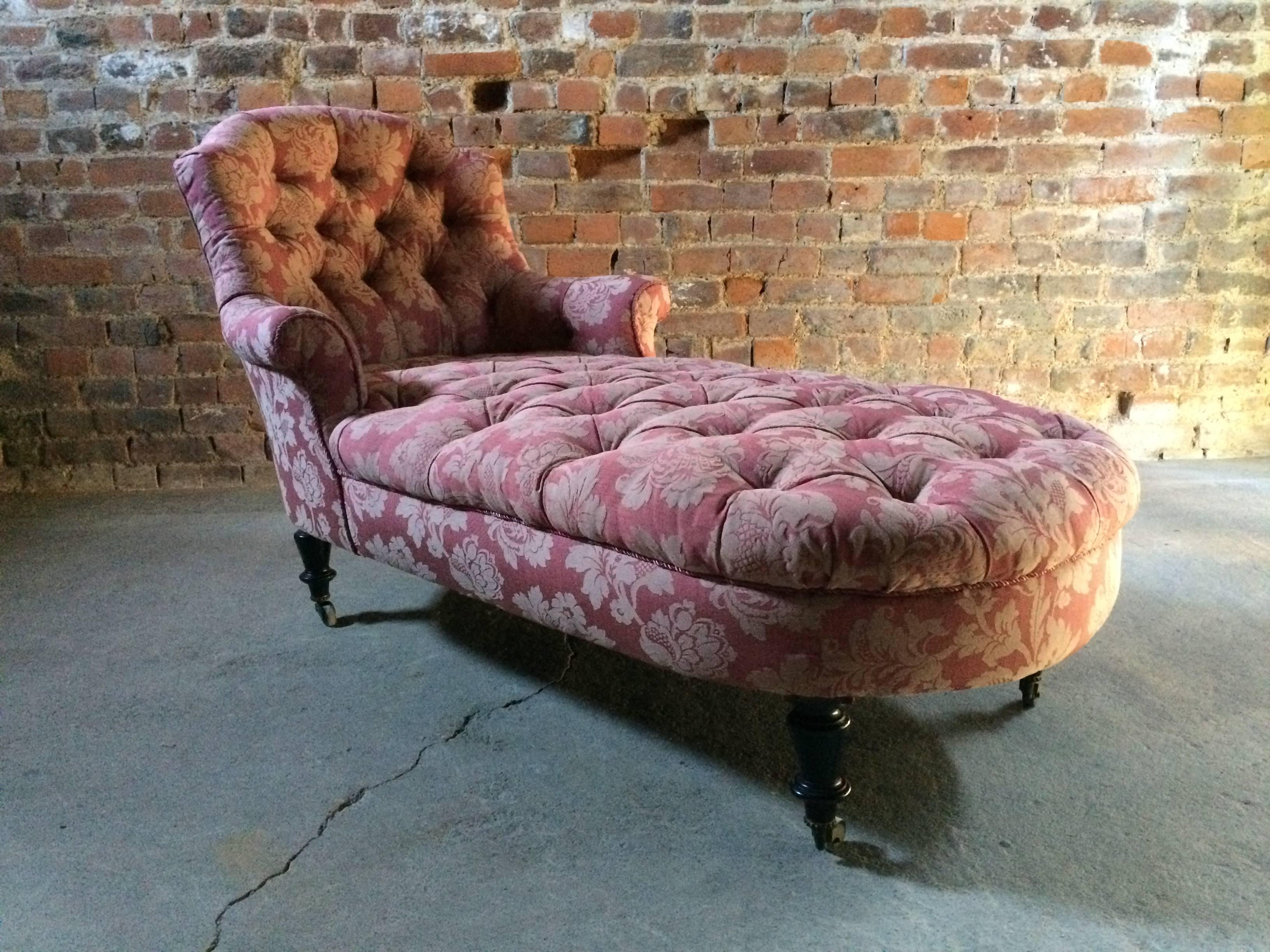 Late 19th Century Stunning Antique Chaise Longue Daybed Napoleon III, 19th Century, Victorian