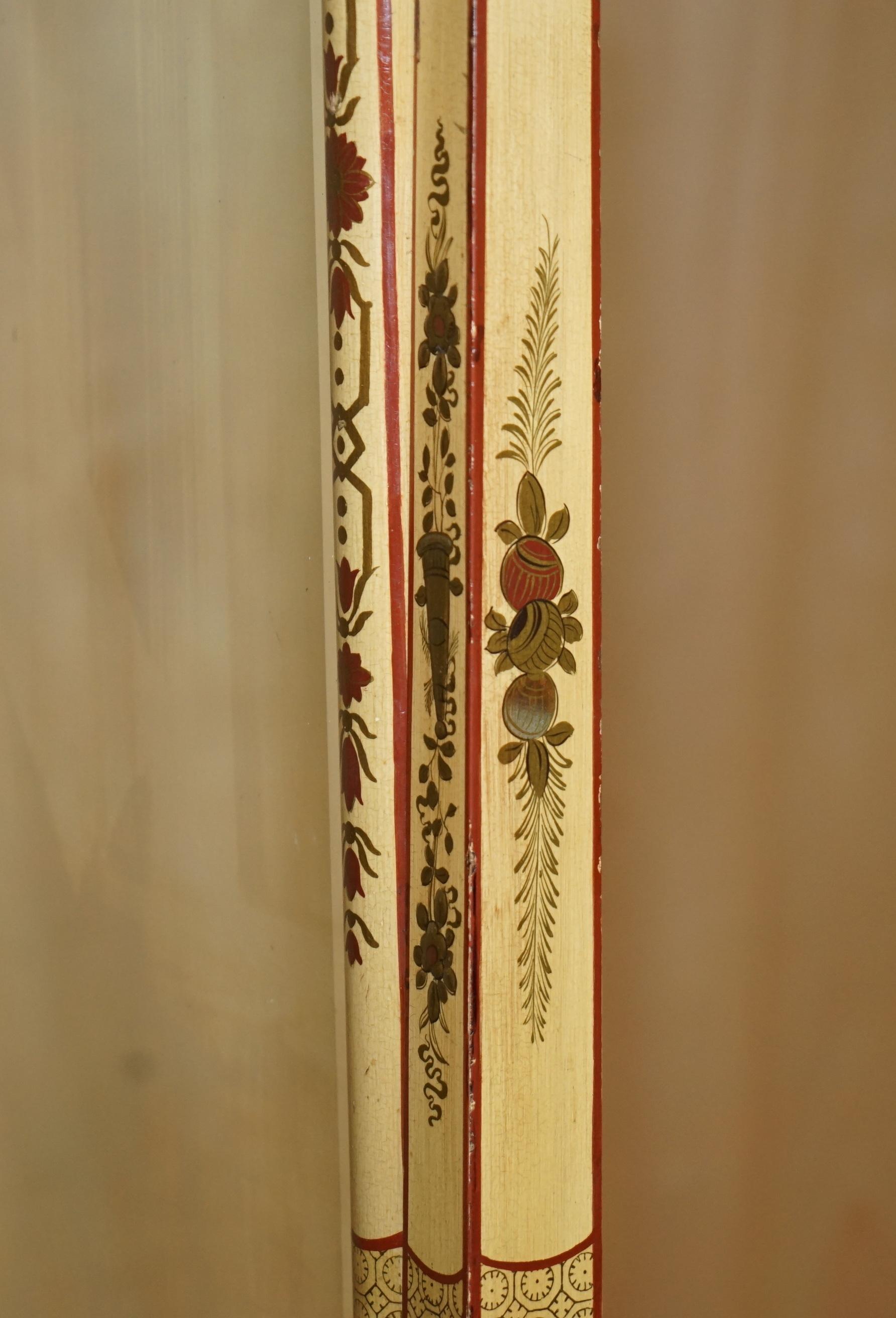 STUNNING ANTiQUE CHINESE EXPORT CIR 1920 HAND PAINTED & LACQUERED CHEVAL MIRROR im Angebot 10