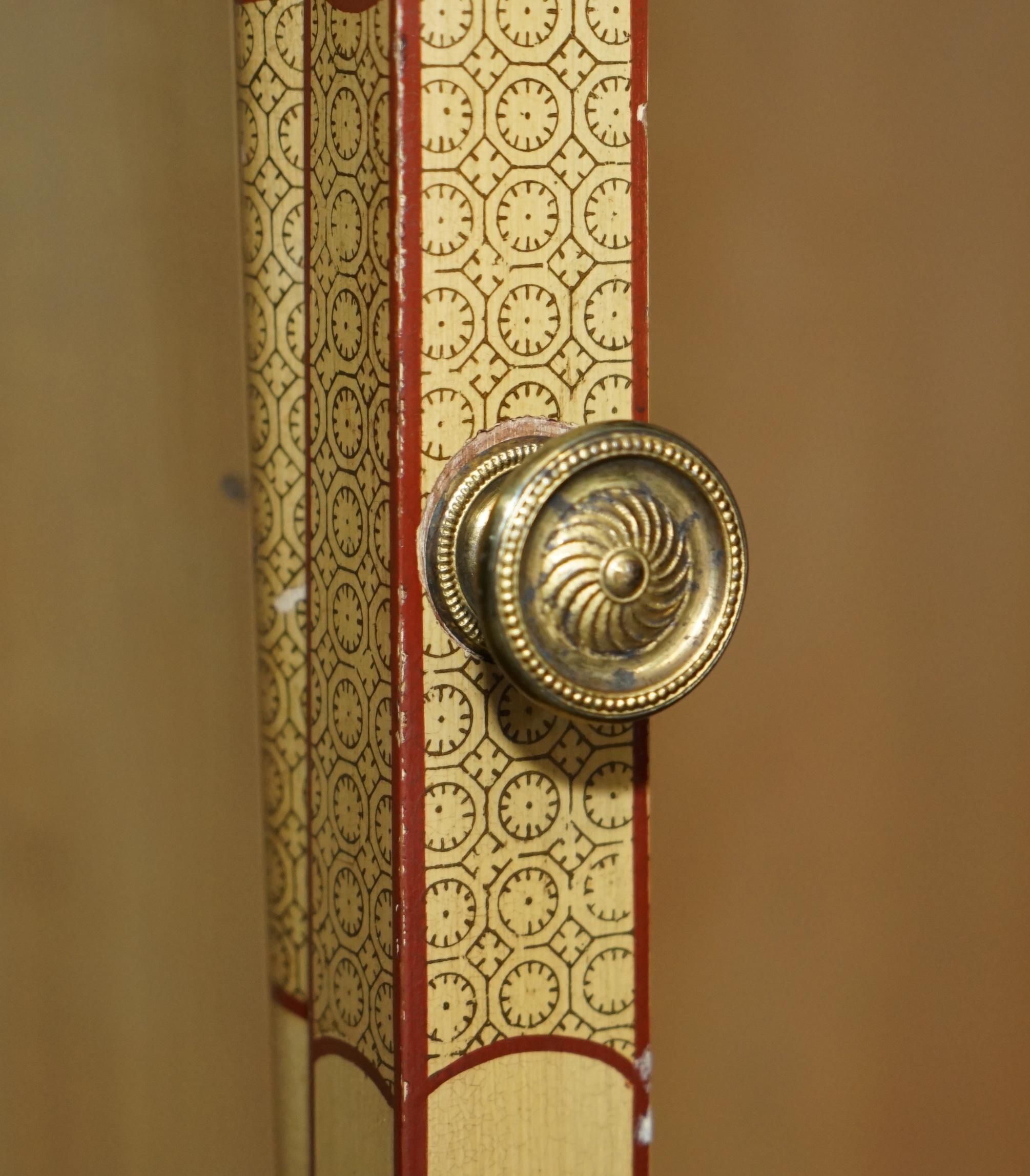 STUNNING ANTiQUE CHINESE EXPORT CIR 1920 HAND PAINTED & LACQUERED CHEVAL MIRROR im Angebot 12