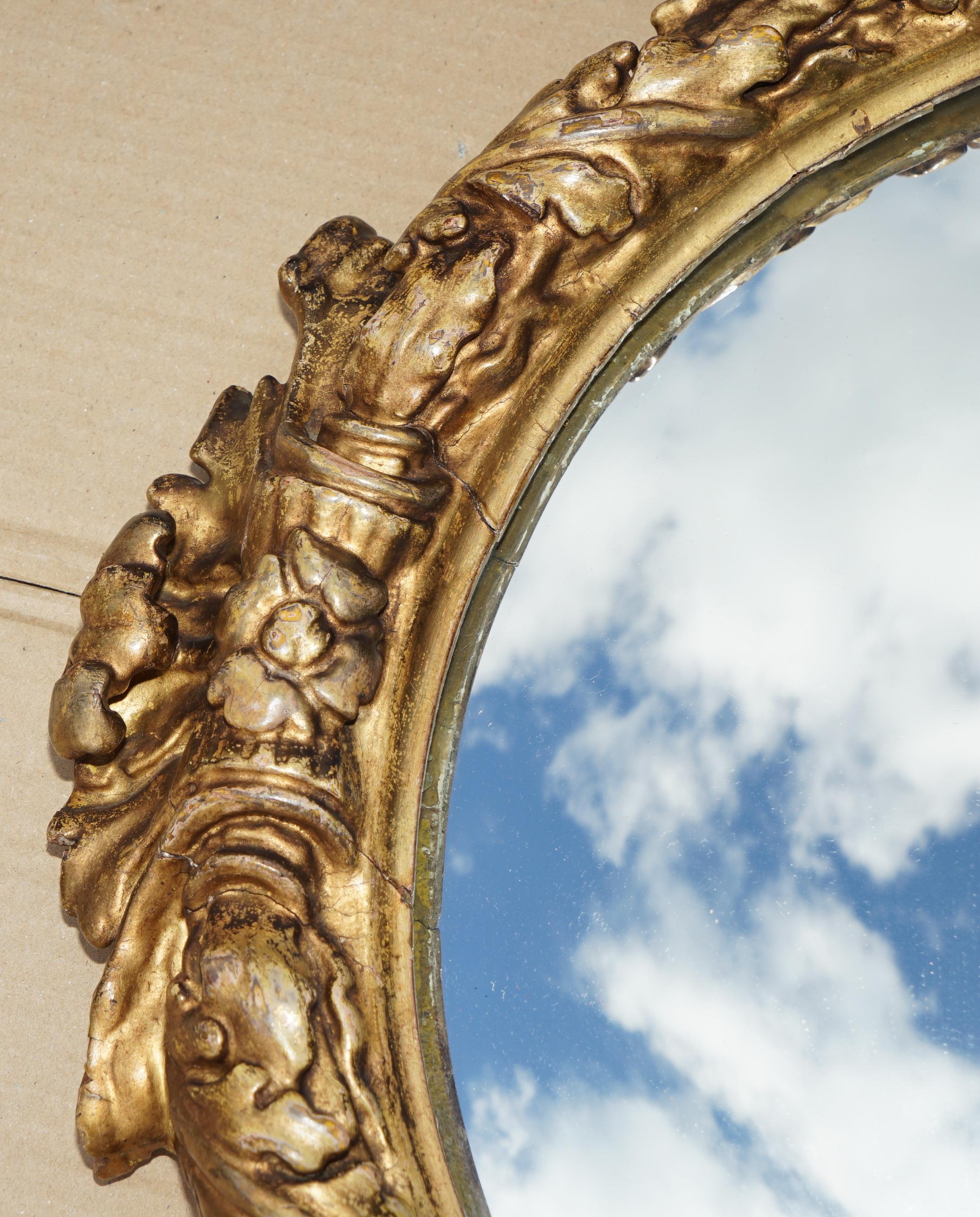 Européen MIRROR ANTiQUE STUNNING CIRCA 1860-1880, sculpté à la main et orné d'un ornement enORNATE en vente
