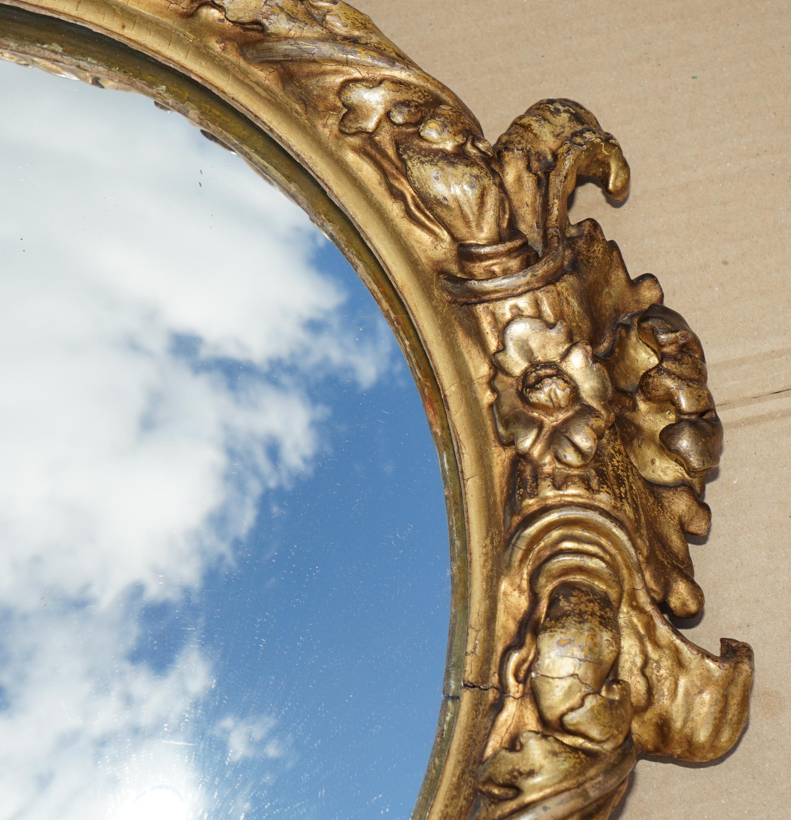Fait main MIRROR ANTiQUE STUNNING CIRCA 1860-1880, sculpté à la main et orné d'un ornement enORNATE en vente