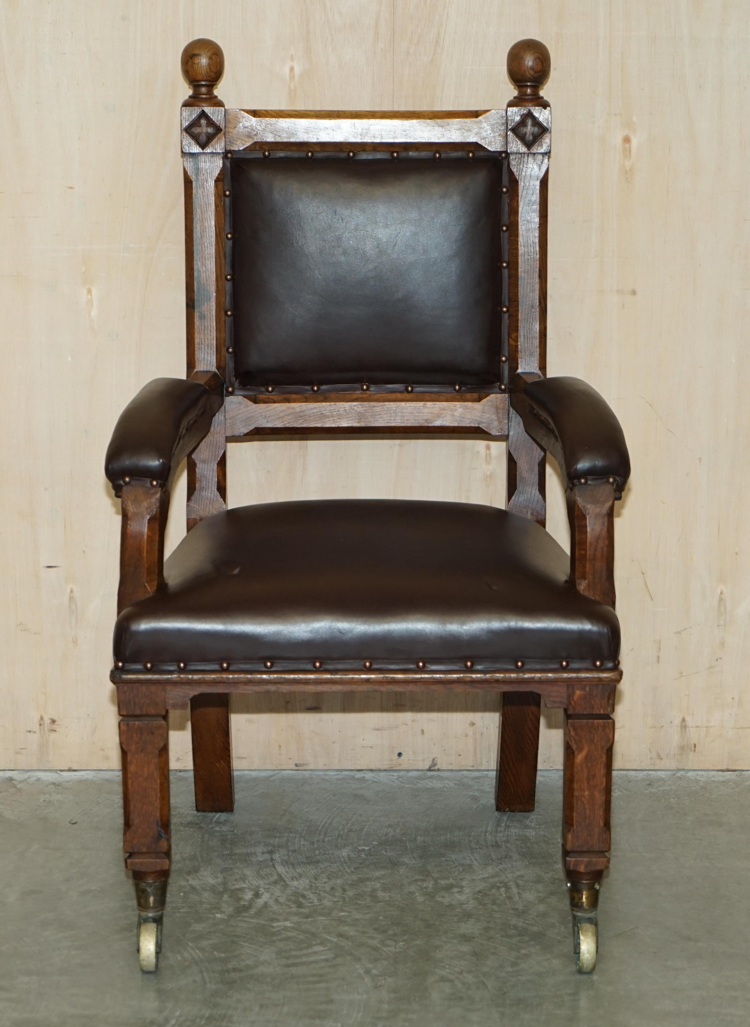Royal House Antiques

Royal House Antiques is delighted to offer for sale this stunning antique circa 1880 hand carved English oak carver armchair with period castors and upholstery 

Please note the delivery fee listed is just a guide, it covers