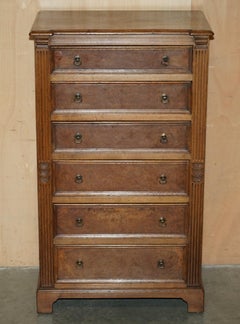 STUNNING ANTiQUE CIRCA 1900 POLLARD BURR BURL OAK LARGE TALLBOY CHEST OF DRAWERS