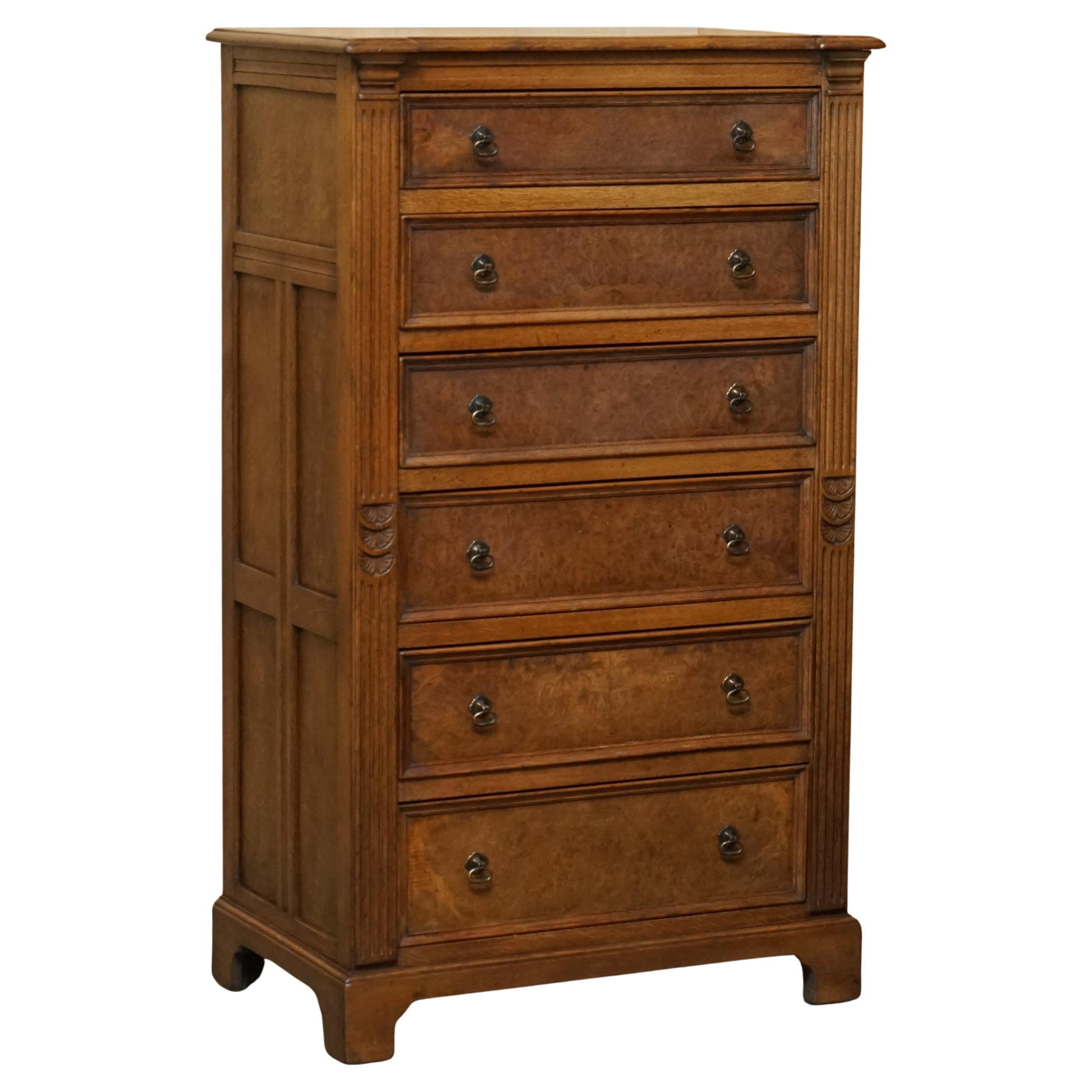 STUPENDO CASSETTIERA ANTICA CIRCA 1900 IN ROVERE POLLARDATO DI BURL in vendita