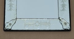 STUNNING ANTIQUE CiRCA 1910 VENETIAN ETCHED GLASS DOMED TOP WALL MIRROR