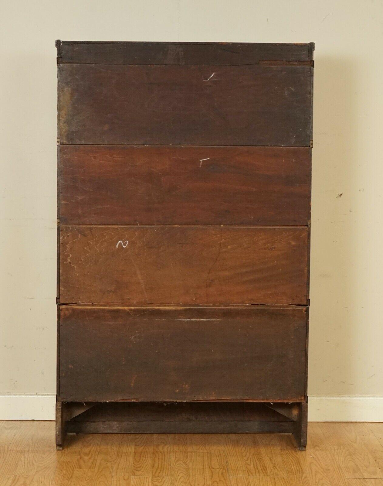 Stunning Antique circa 1920's 4 Section Oak Globe Wernicke Barristers Bookcase 4