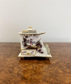 Wunderschönes antikes Tintenfass aus kontinentalem Porzellan