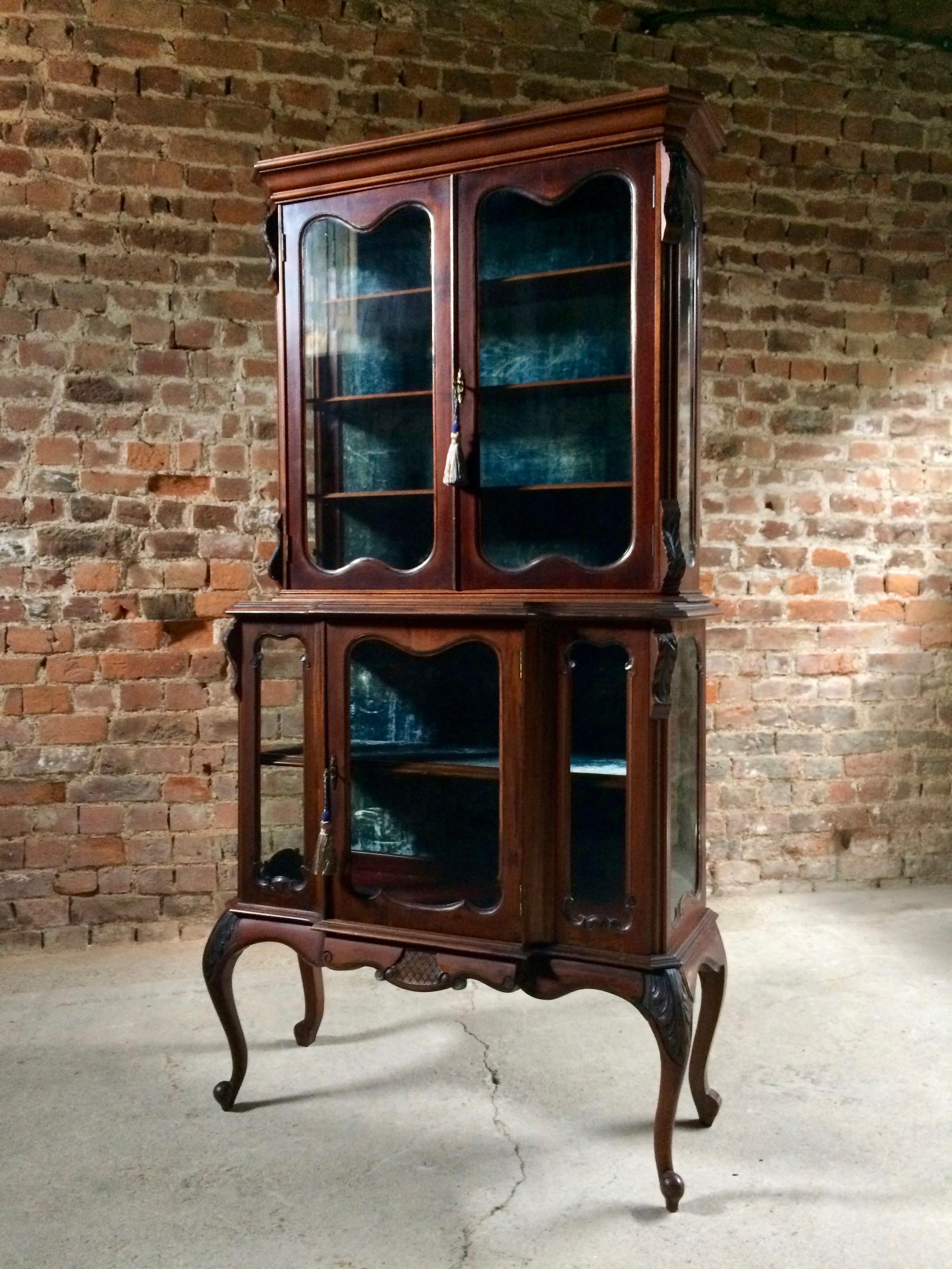 Stunning Antique Display Cabinet Vitrine Mahogany Victorian, 19th Century In Excellent Condition In Longdon, Tewkesbury