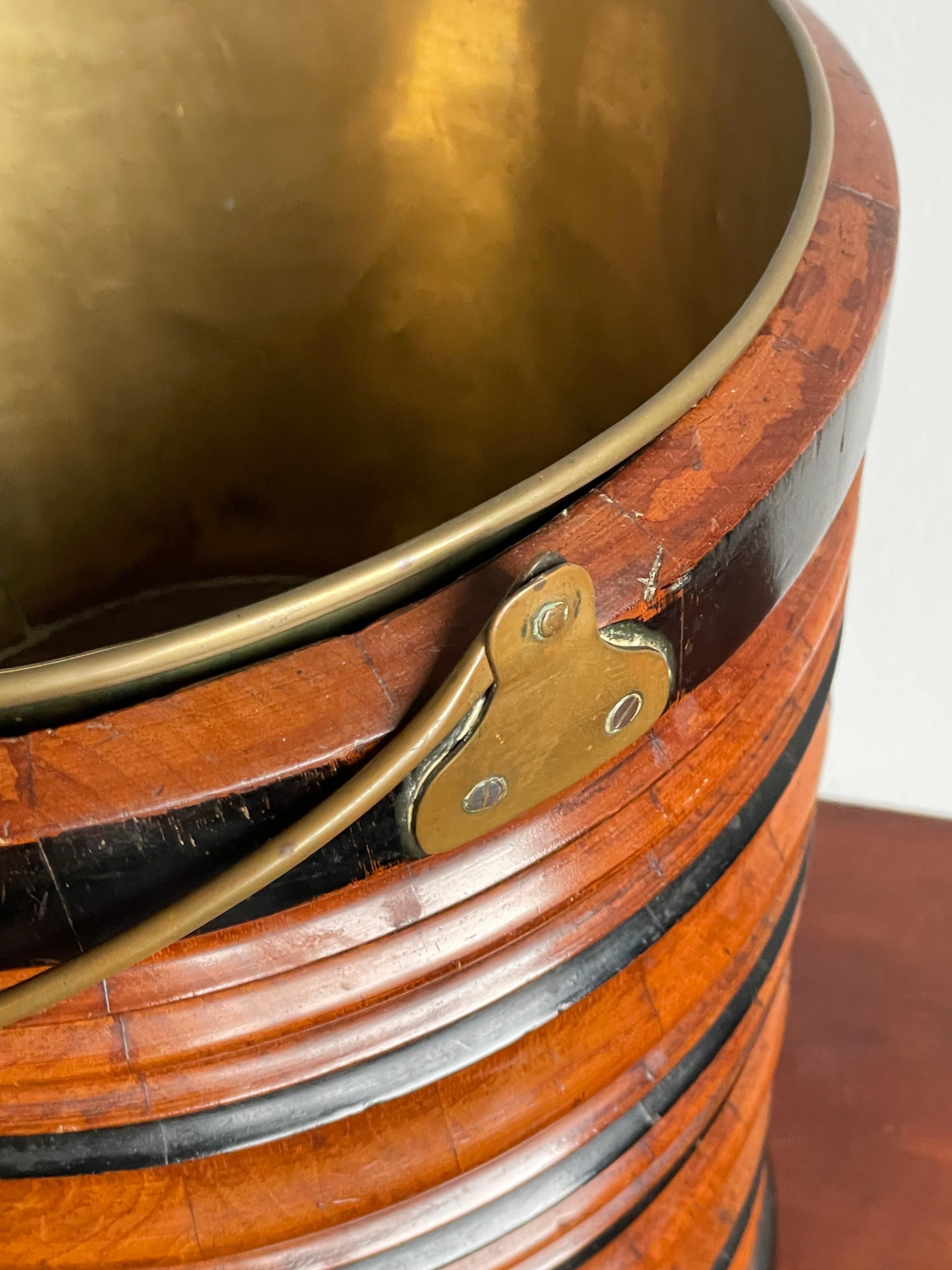 Stunning Antique Dutch Willem III. Nutwood & Ebonized Wood Tea Bucket 1850s For Sale 5
