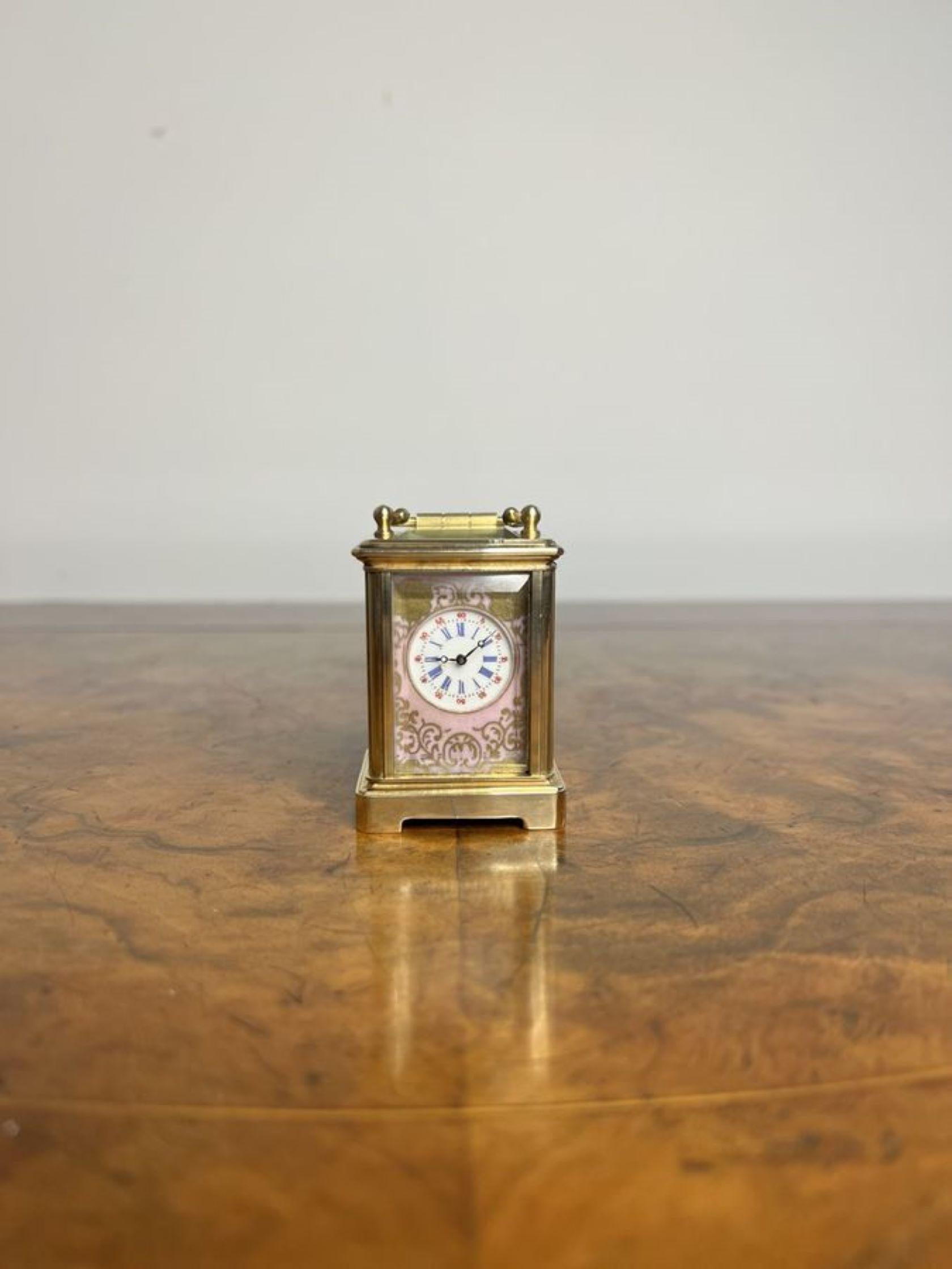 Édouardien Superbe horloge miniature édouardienne ancienne de qualité  en vente