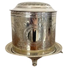 Stunning antique Edwardian silver plated biscuit barrel 