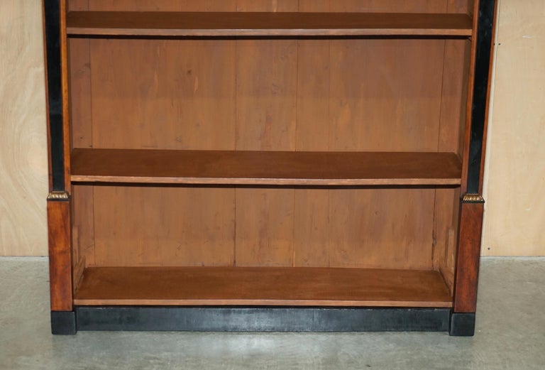 Stunning Antique Egyptian Revival Walnut Biedermeier Style Open Library