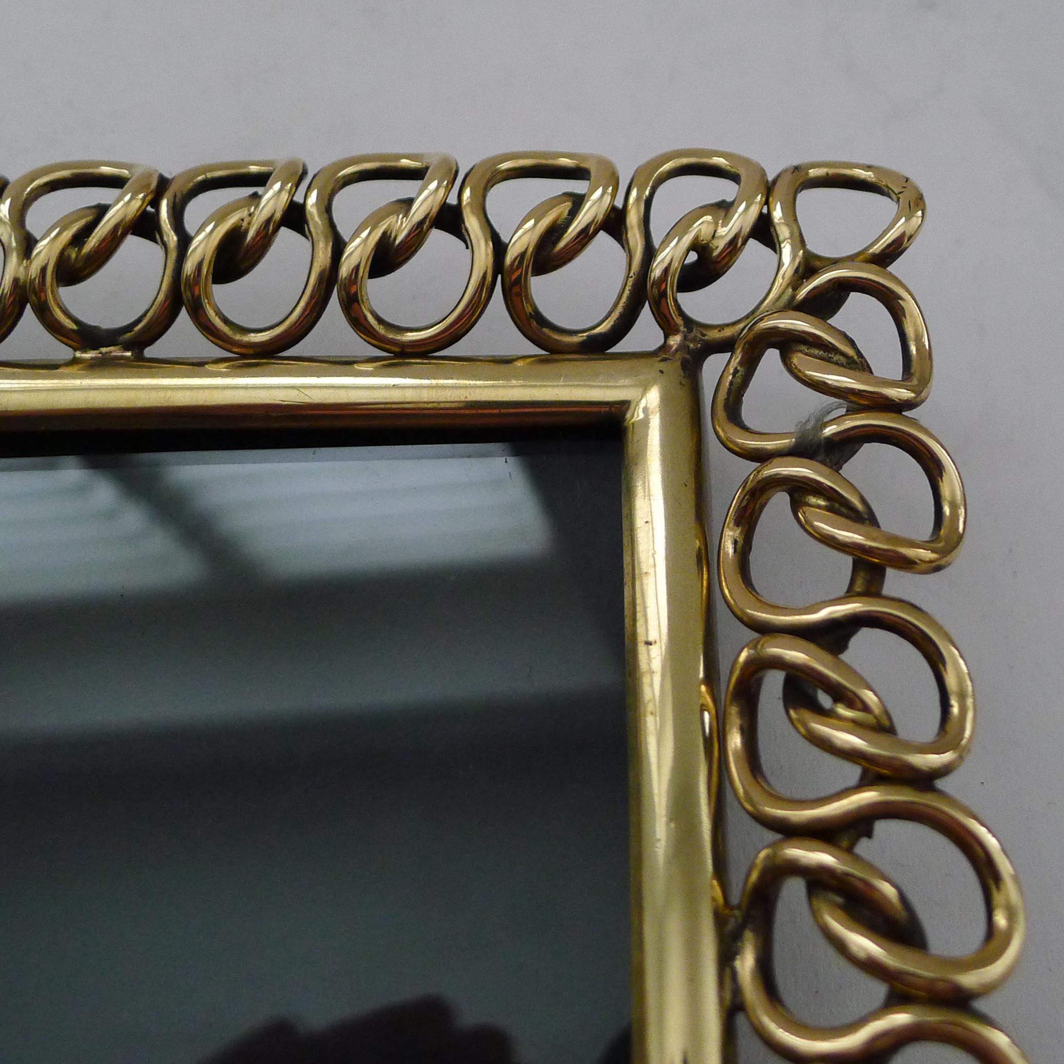 Stunning Antique English Brass Ring Picture Frame c.1890 2