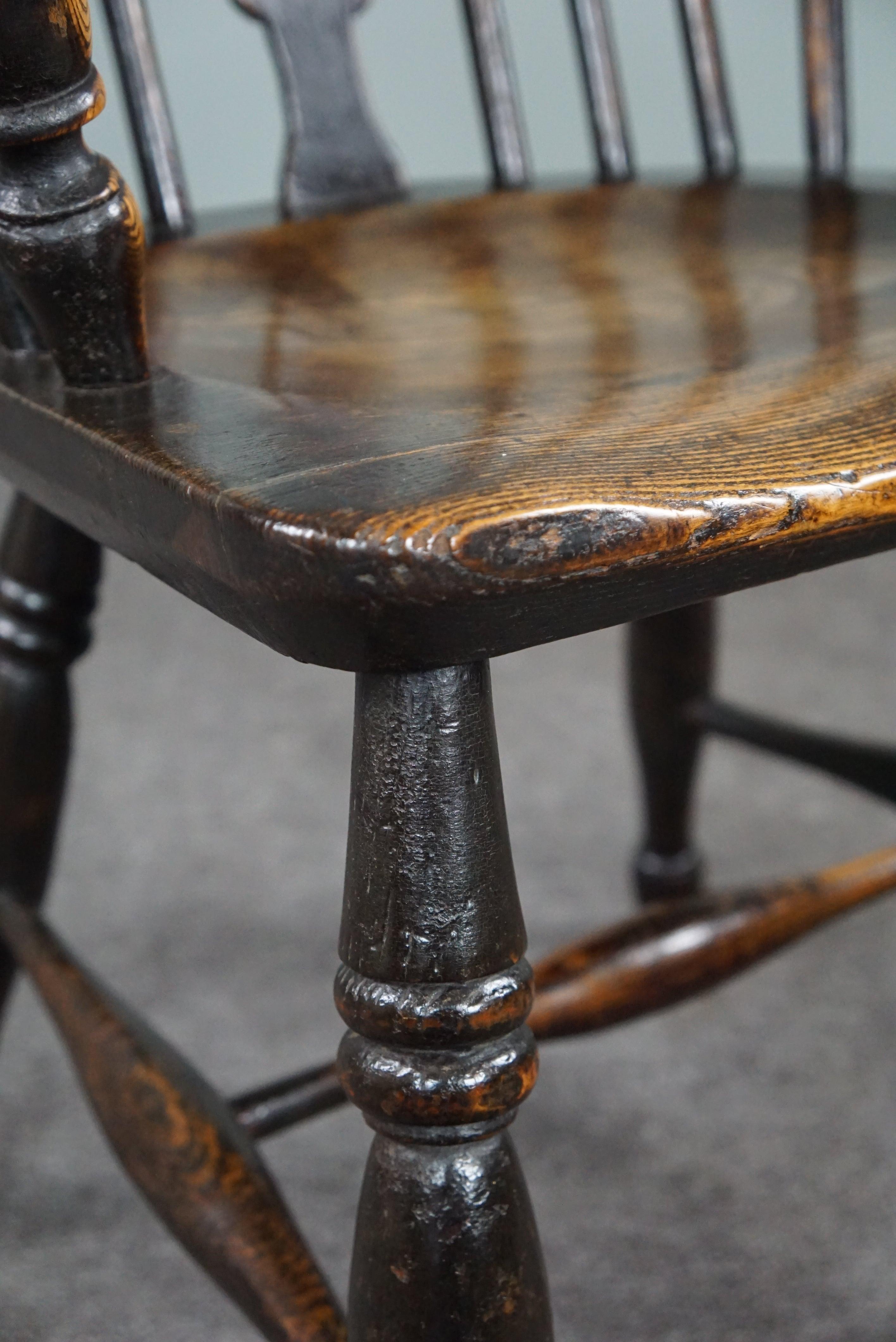 Atemberaubender antiker englischer Windsor-Sessel/Sessel mit niedriger Rückenlehne, 18. Jahrhundert im Angebot 8