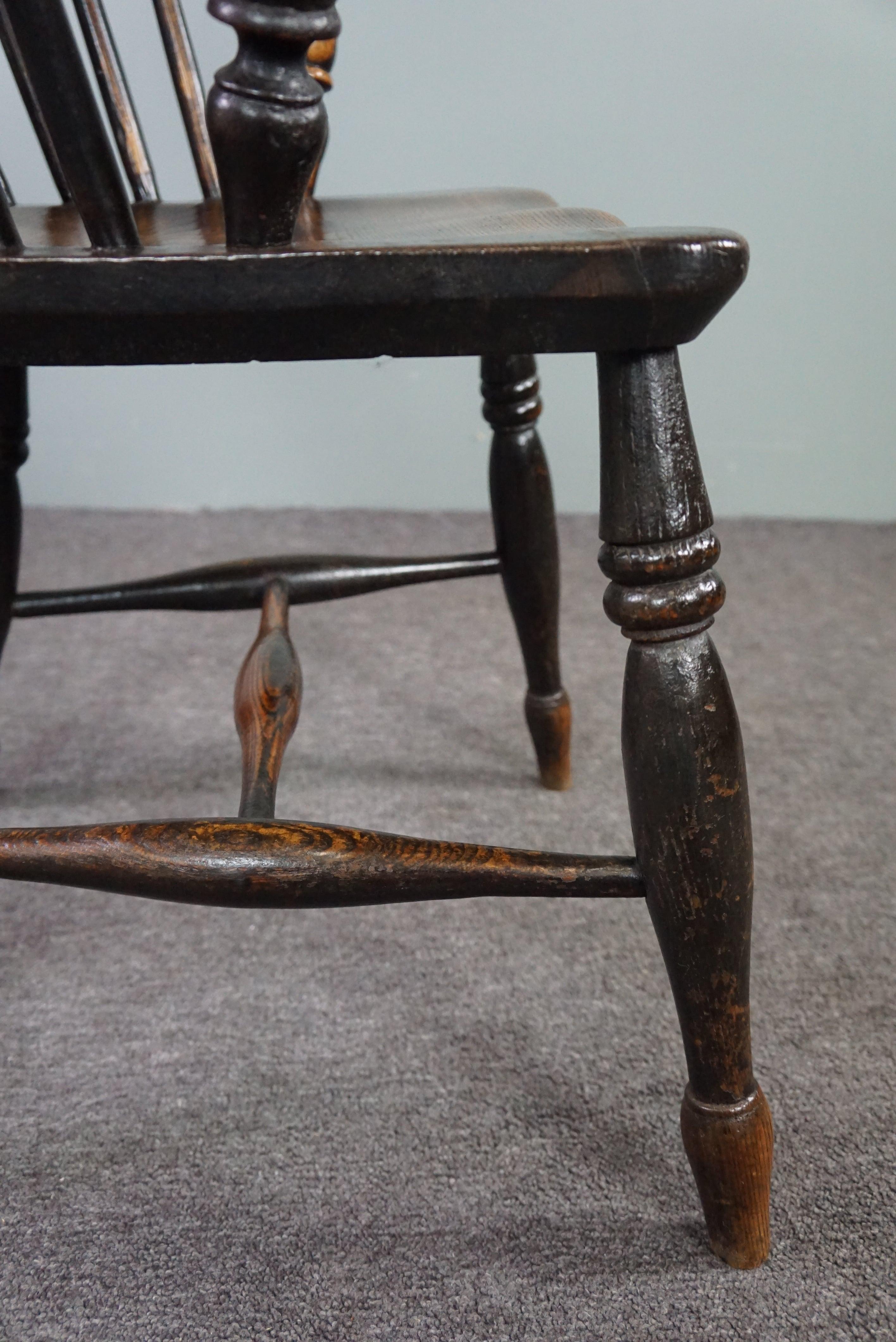 Atemberaubender antiker englischer Windsor-Sessel/Sessel mit niedriger Rückenlehne, 18. Jahrhundert im Angebot 9