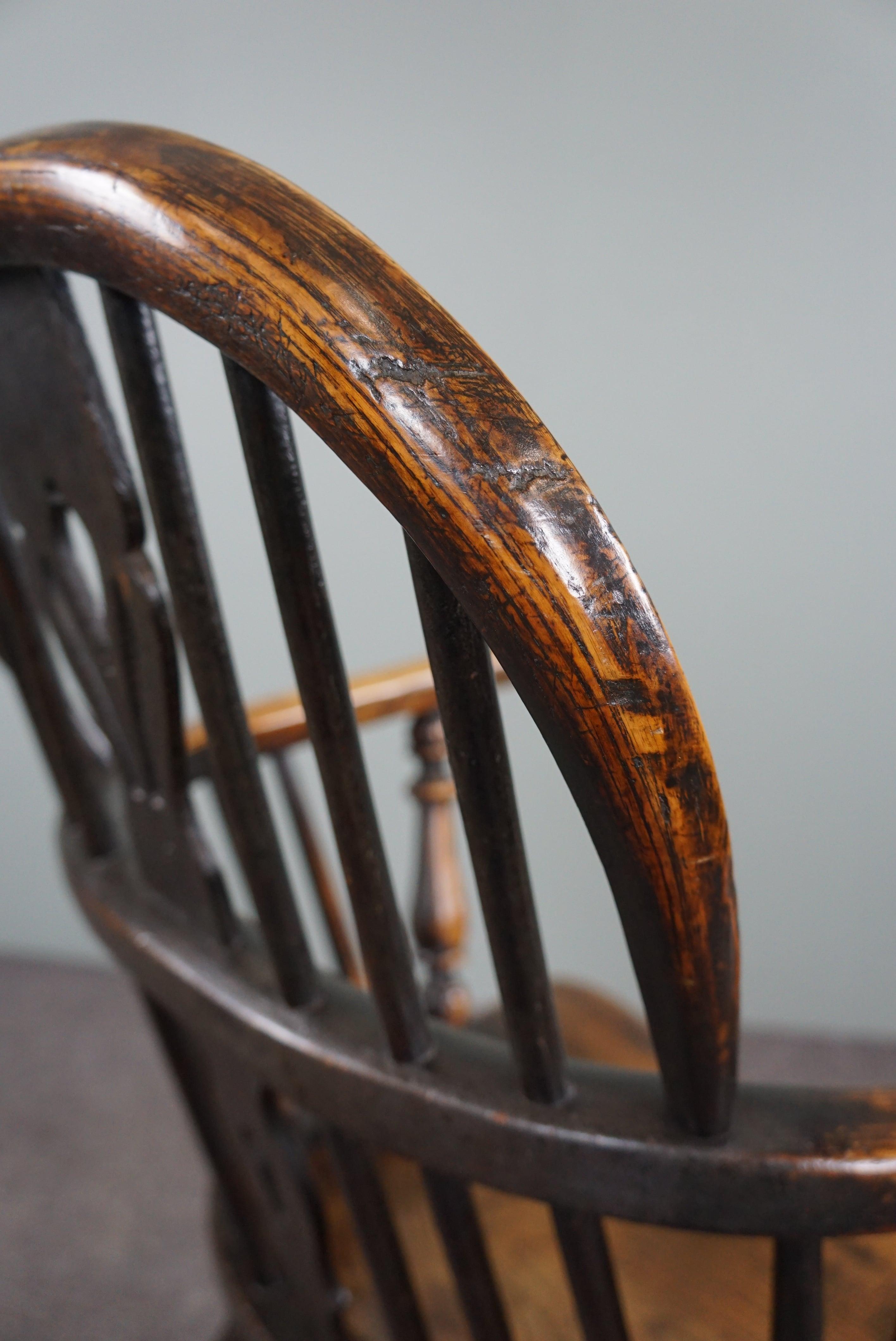Atemberaubender antiker englischer Windsor-Sessel/Sessel mit niedriger Rückenlehne, 18. Jahrhundert im Angebot 3