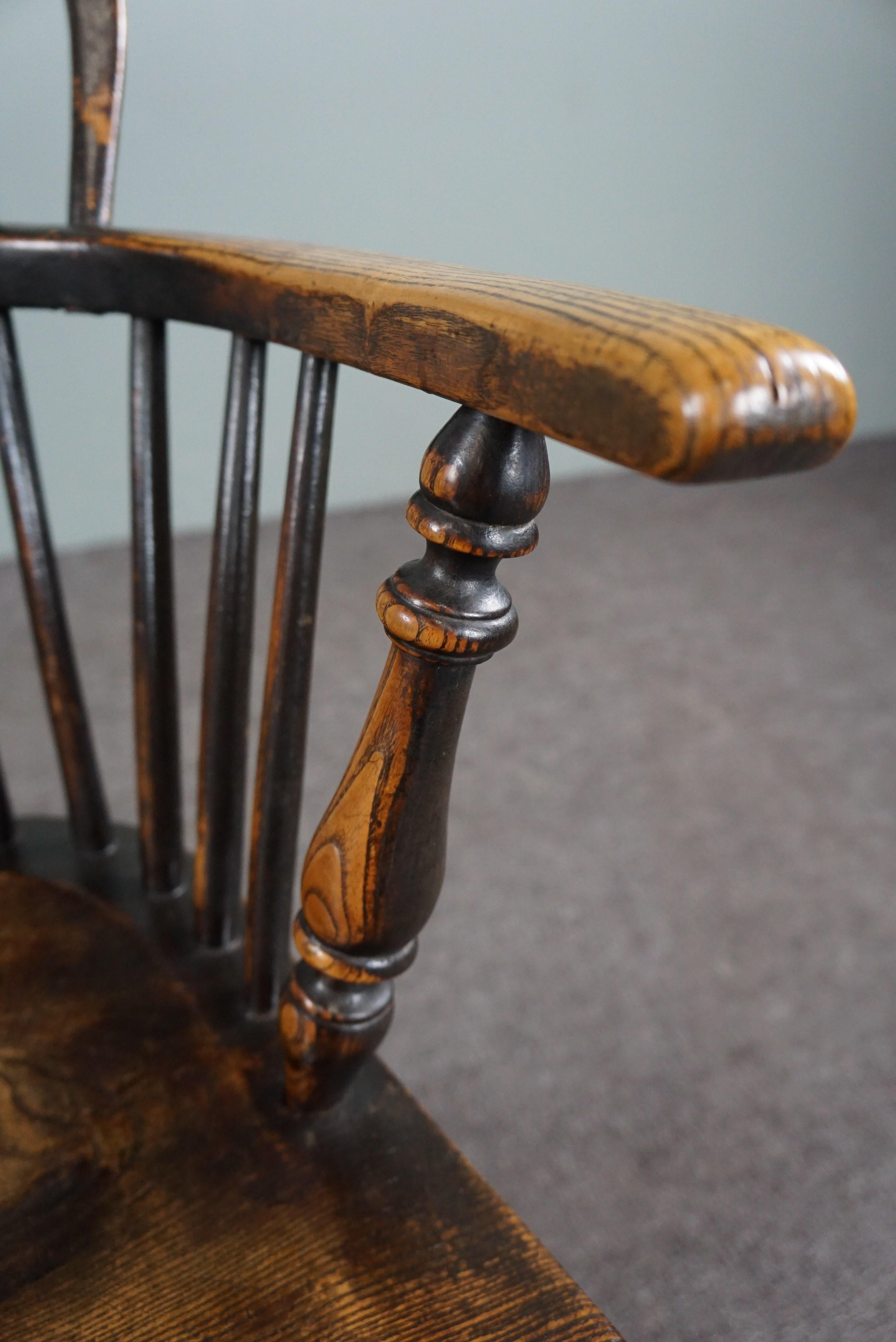 Atemberaubender antiker englischer Windsor-Sessel/Sessel mit niedriger Rückenlehne, 18. Jahrhundert im Angebot 6