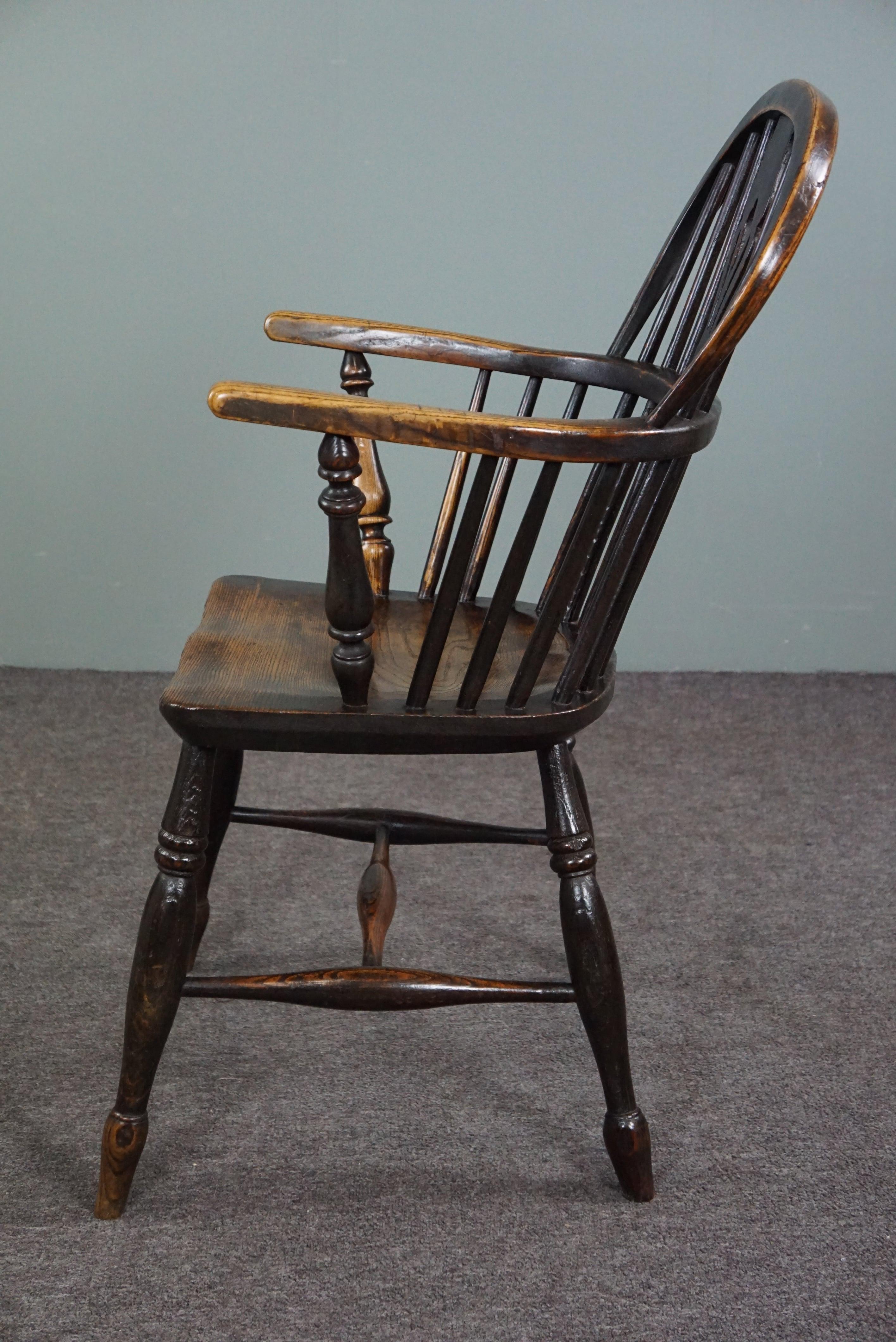 Atemberaubender antiker englischer Windsor-Sessel/Sessel mit niedriger Rückenlehne, 18. Jahrhundert im Angebot 1