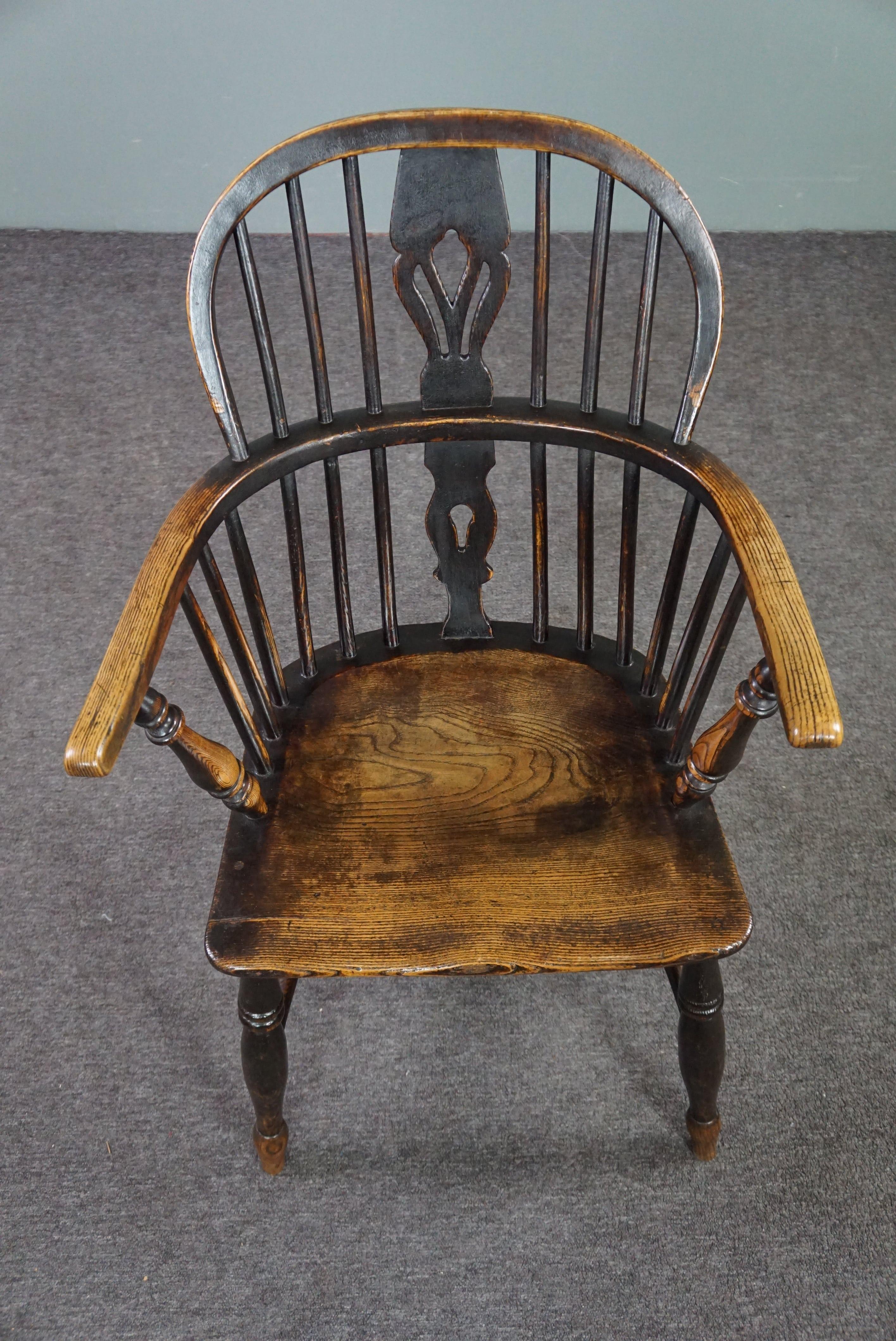 Atemberaubender antiker englischer Windsor-Sessel/Sessel mit niedriger Rückenlehne, 18. Jahrhundert im Angebot 2