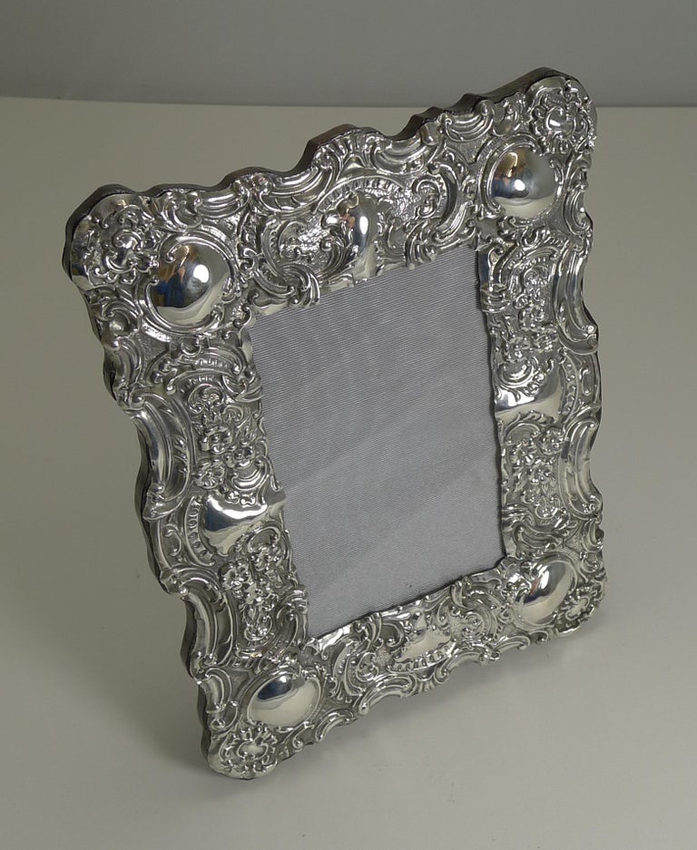 Stunning Antique English Sterling Silver Photograph Frame, 1902 at 1stDibs