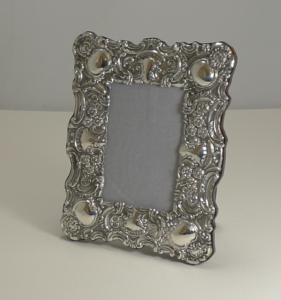 Stunning Antique English Sterling Silver Photograph Frame, 1902 4