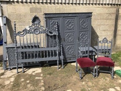 Stunning Antique French Armoire, Painted, Original, Knockdown